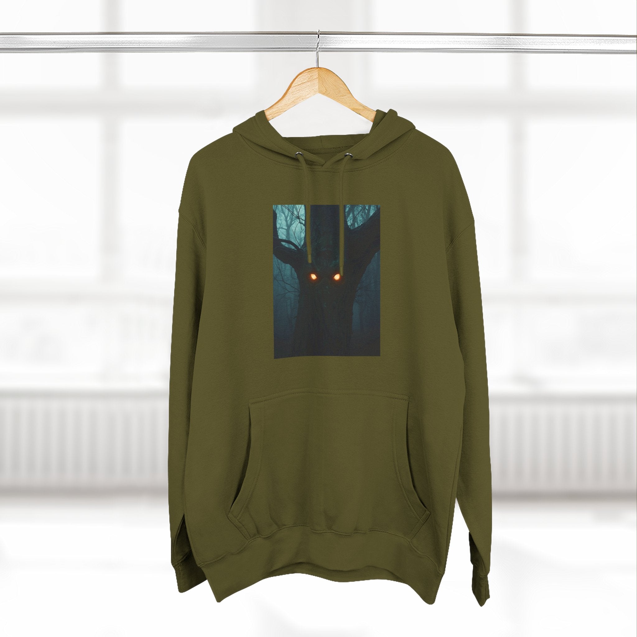 Chilling Nighttime Hoodie, Cozy Fleece Sweatshirt, Outdoor Adventure Attire, Perfect for Bonfire Nights, Gifts for Nature Lovers