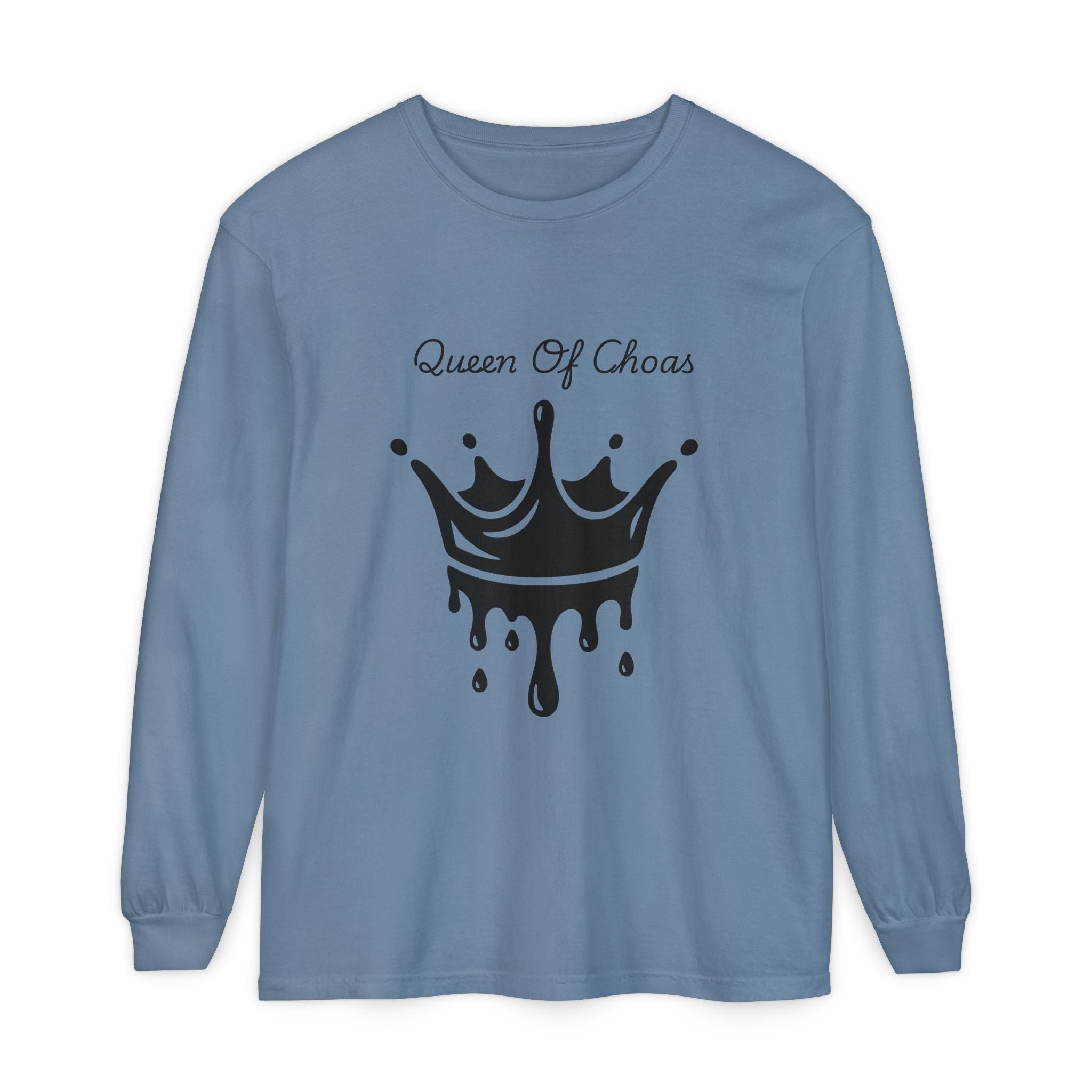 Queen of Chaos Long Sleeve T-Shirt - Stylish Unisex Apparel for Creative Souls, Casual Wear, Gift for Her, Birthday, Everyday Style