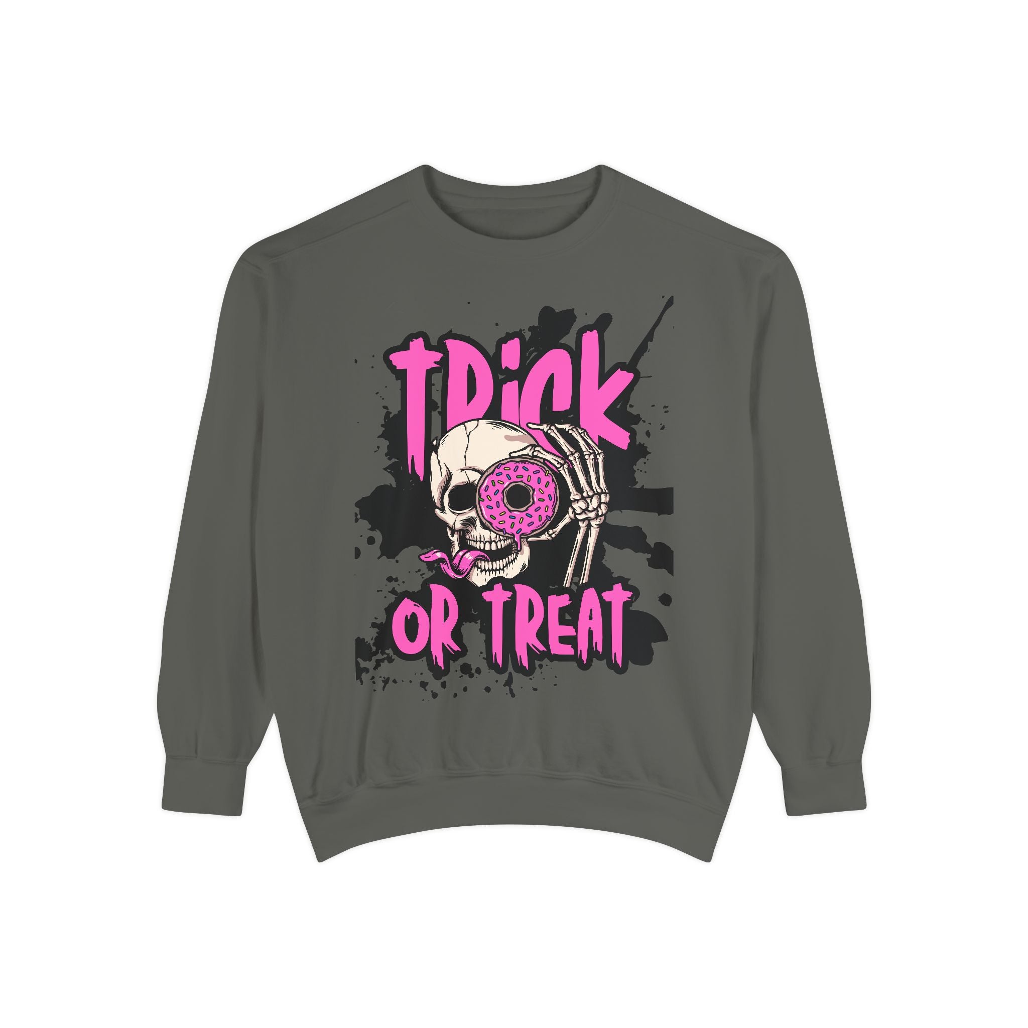 Trick or Treat Skull Unisex Garment-Dyed Sweatshirt