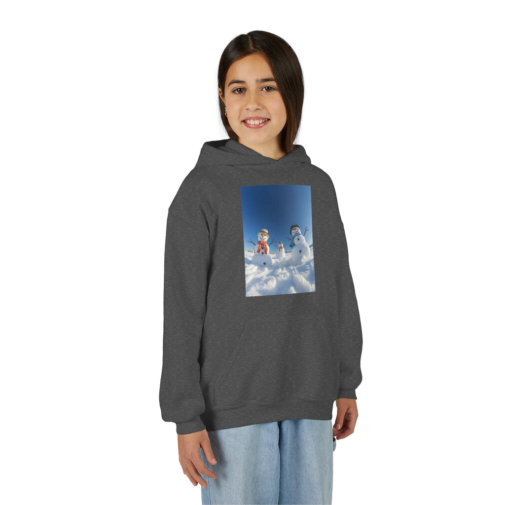 Festive Christmas Snowman Winter Magic Youth Hoodie with Snowman Design, Cozy Kids Sweatshirt, Holiday Gift, Winter Apparel, Cute Kids Clothing, Snow Lovers Hoodie