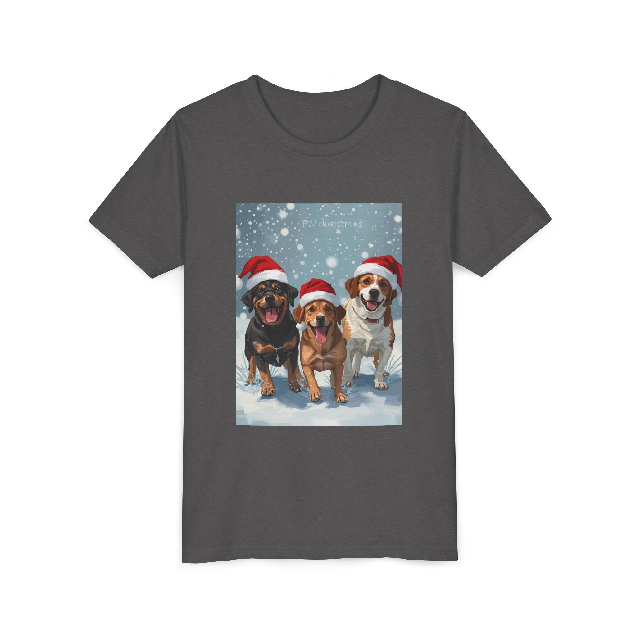 Cute Christmas Dogs Youth Short Sleeve Tee