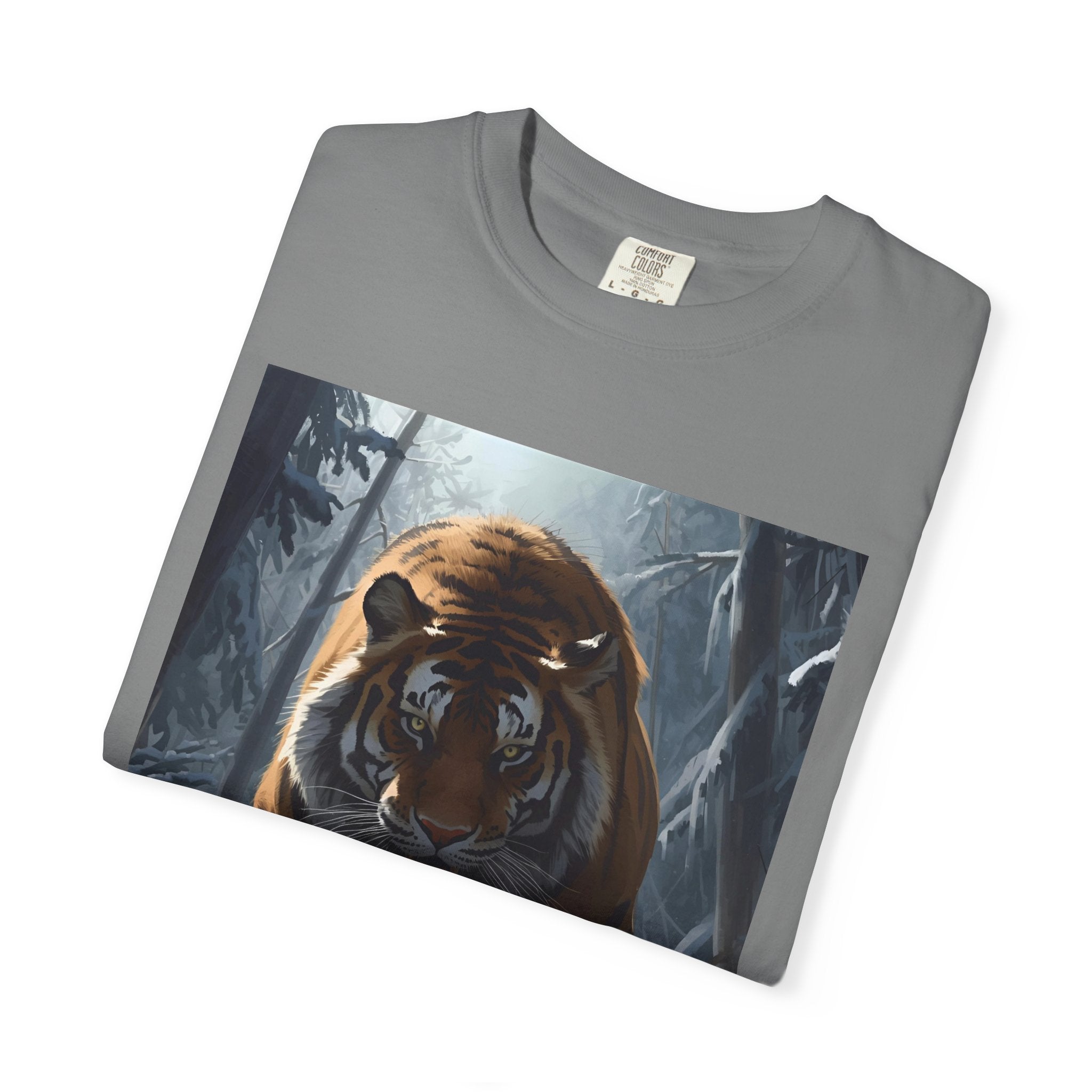 Tiger Roar Snow Unisex T-Shirt, Animal Lover Gift, Wildlife Tee, Casual Wear, Adventure Shirt, Nature Inspired Apparel