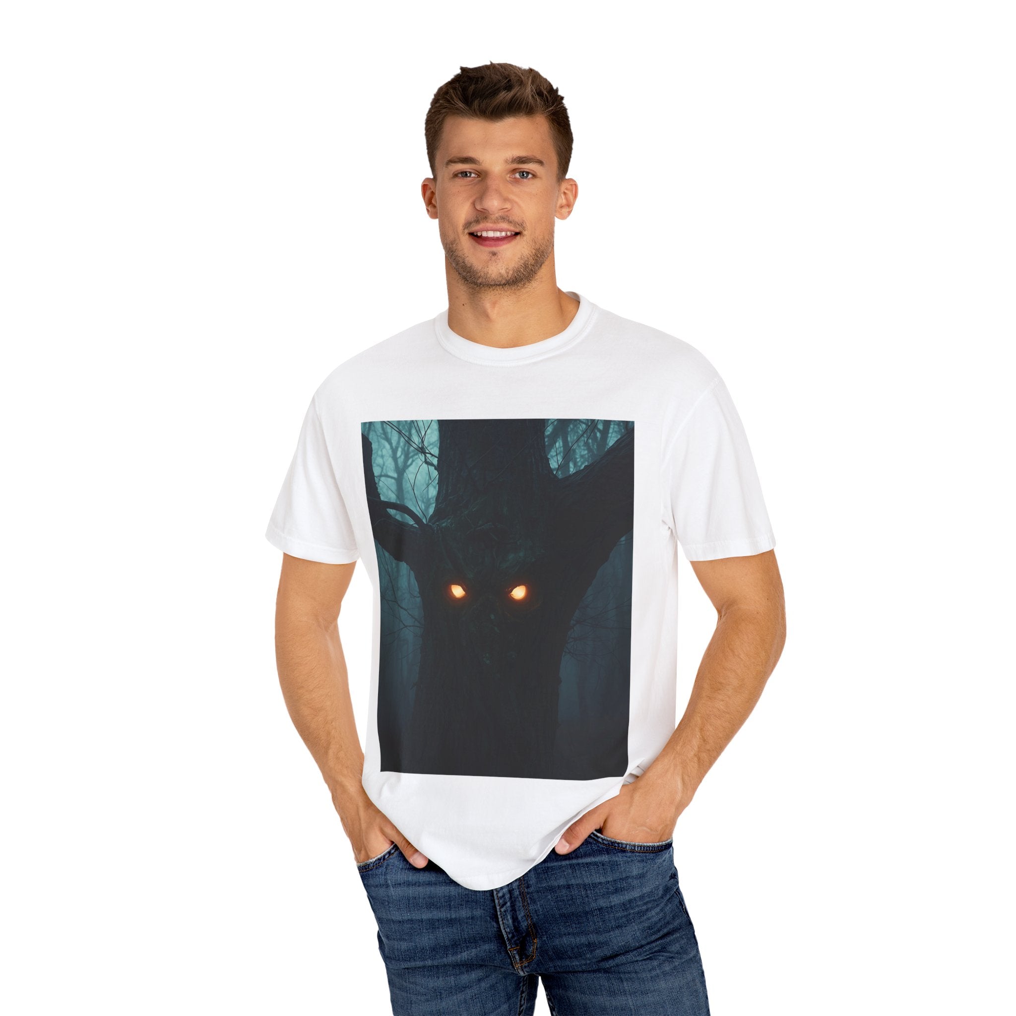 Spooky Mysterious Forest Creature T-Shirt, Unisex Shirt, Nature Lover Gift, Halloween Apparel, Unique Graphic Tee