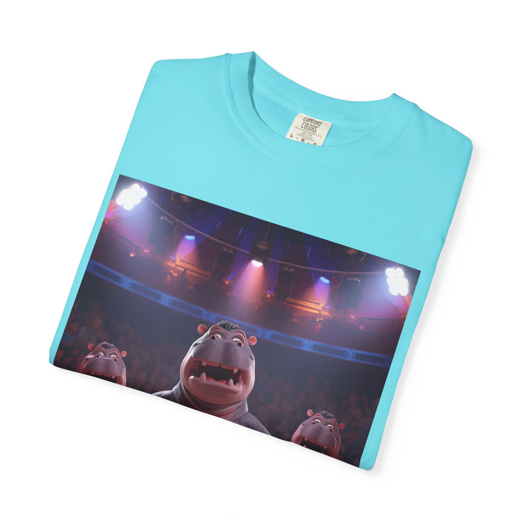 Fun Hippo Performance T-Shirt, Unisex Cotton Tee, Cartoon T-shirt, Gift for Kids, Animal Lover Shirt, Birthday Party Apparel