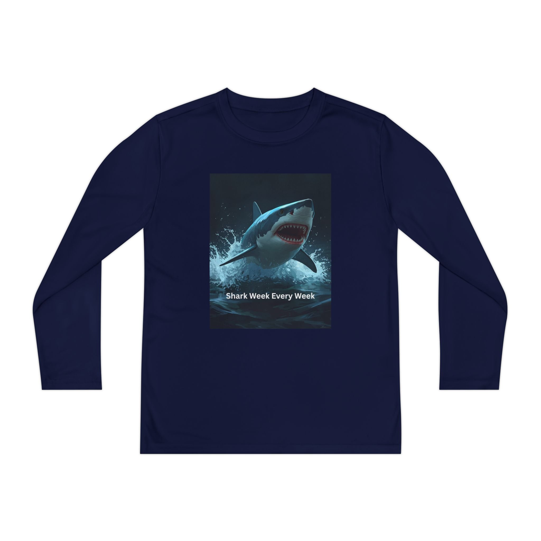Shark Week Youth Long Sleeve Tee - Funny Ocean Shirt, Kids Gift, Summer Wear, Cool Tee, Swim Shirt, Beach Apparel