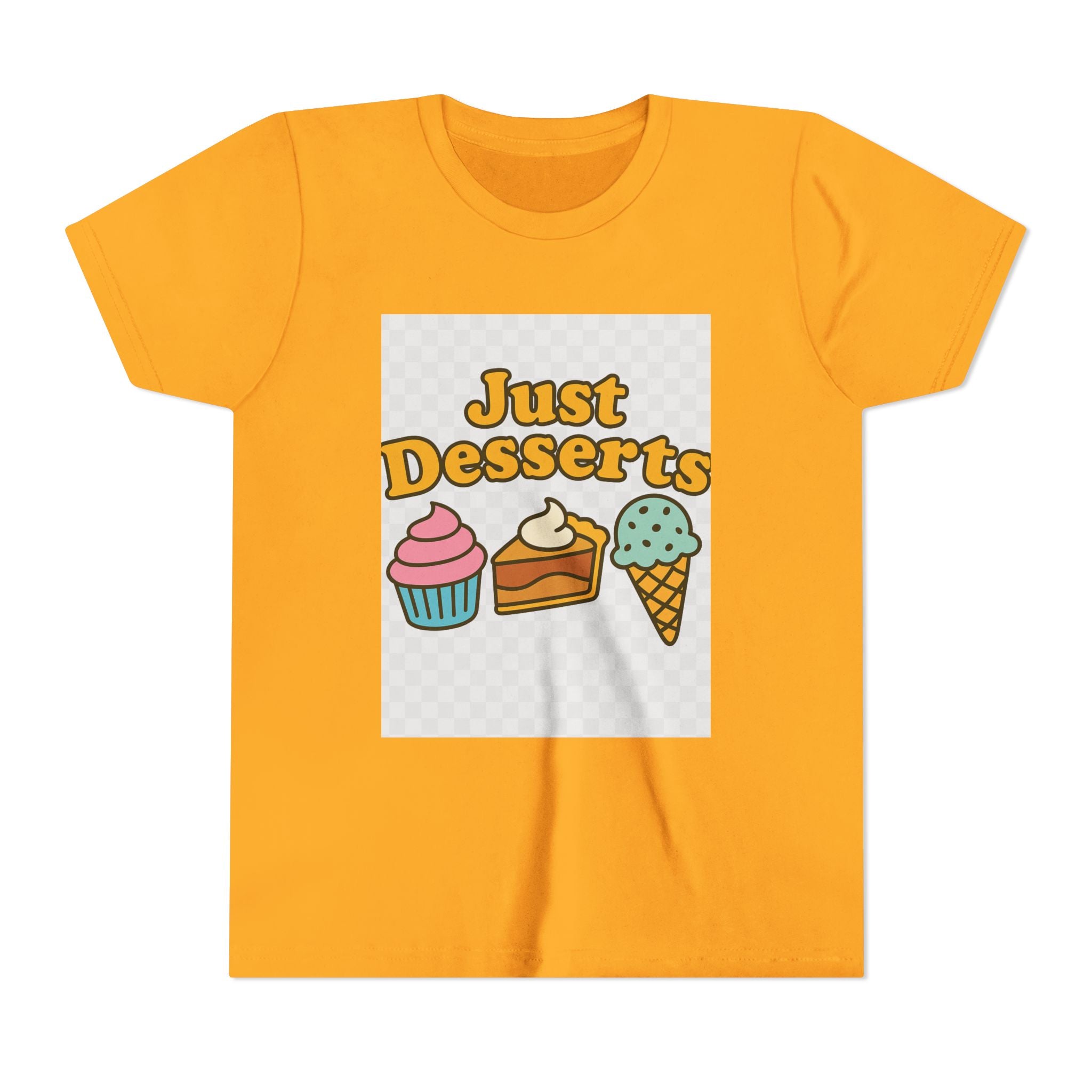 Youth Short Sleeve Tee - Just Desserts Ice Cream and Cupcake Graphic T-Shirt