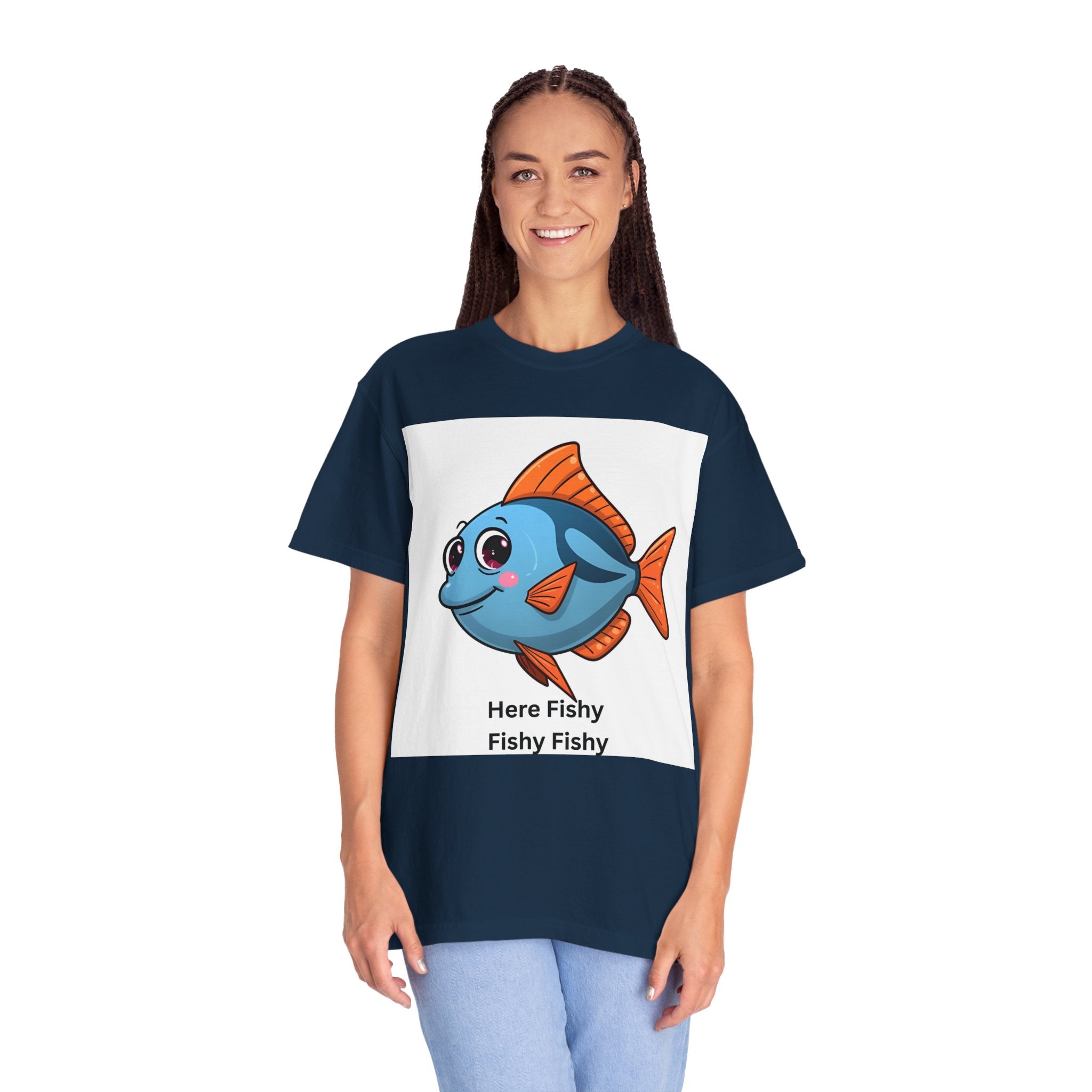 Here Fishy Fishy Fishy Unisex Garment-Dyed T-shirt