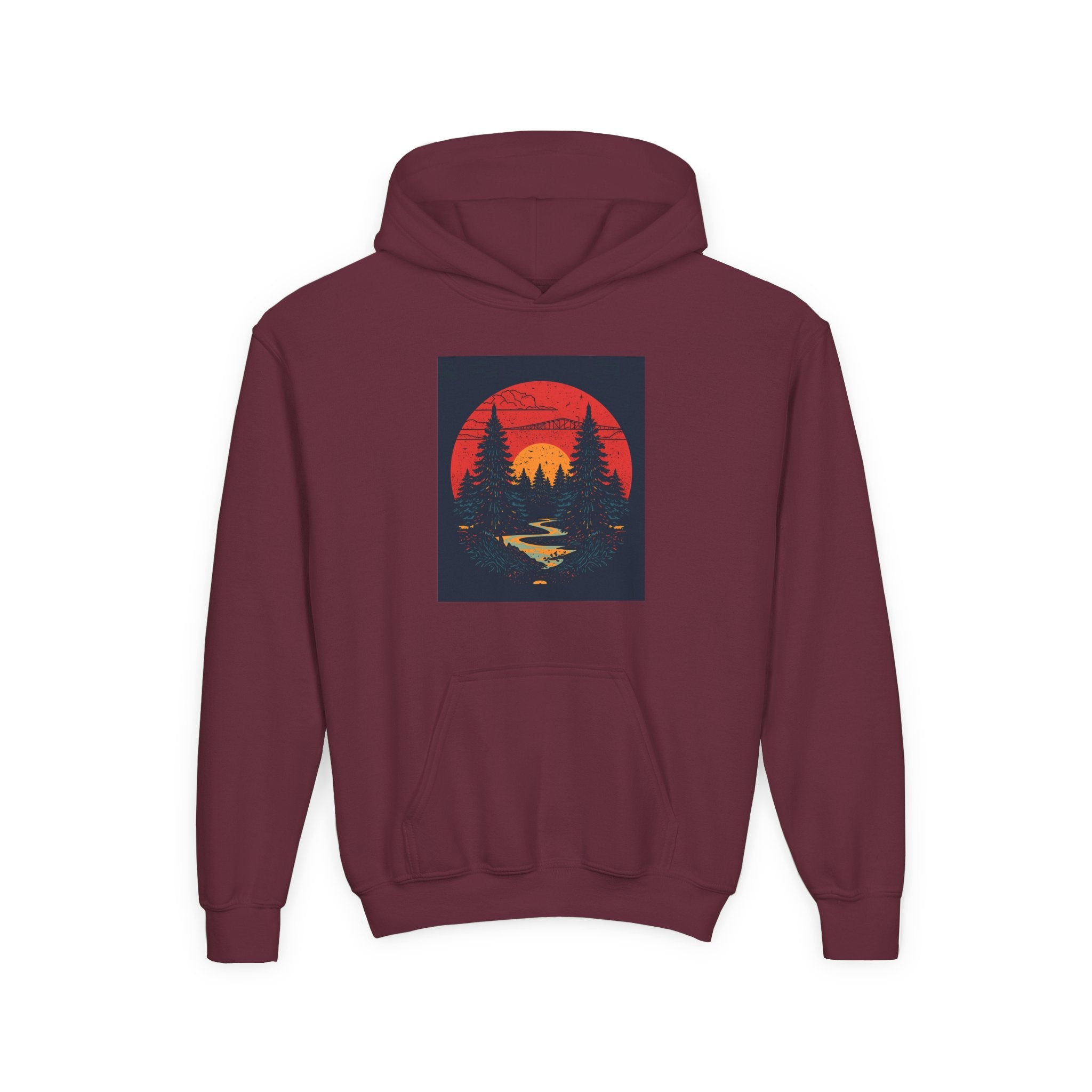 Nature Inspired Forest Youth Heavy Blend Hooded Sweatshirt