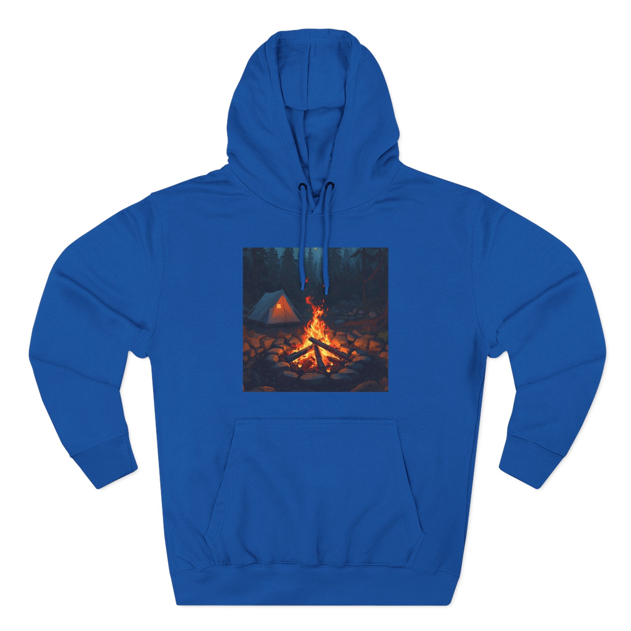 Cozy Campfire Fleece Hoodie, Outdoor Adventure Sweatshirt, Camping Gift, Warm Hoodie, Nature Lover Apparel