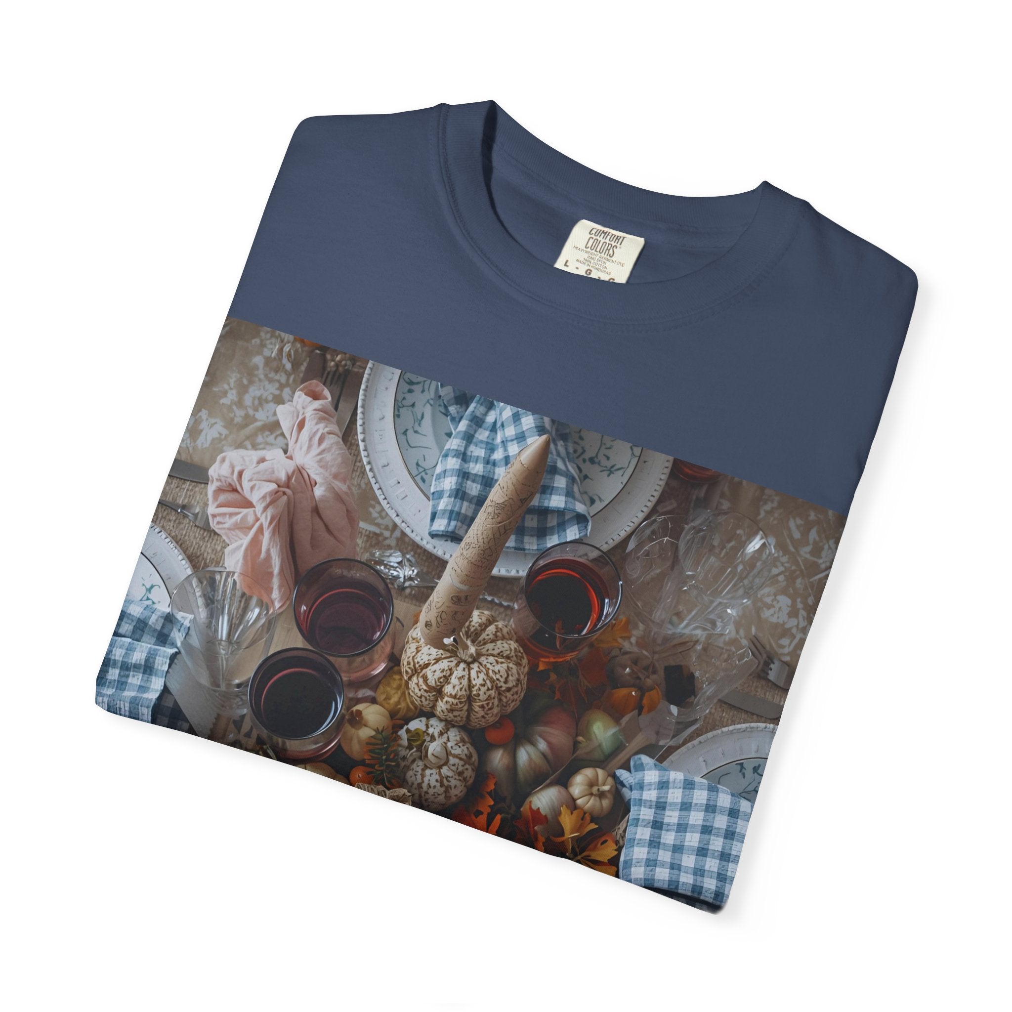 Rustic Gatherings Feast Unisex T-Shirt | Cozy Fall Apparel, Thanksgiving Casual Wear, Gift for Food Lovers, Unique Kitchen Decor, Autumn Gathering Tee