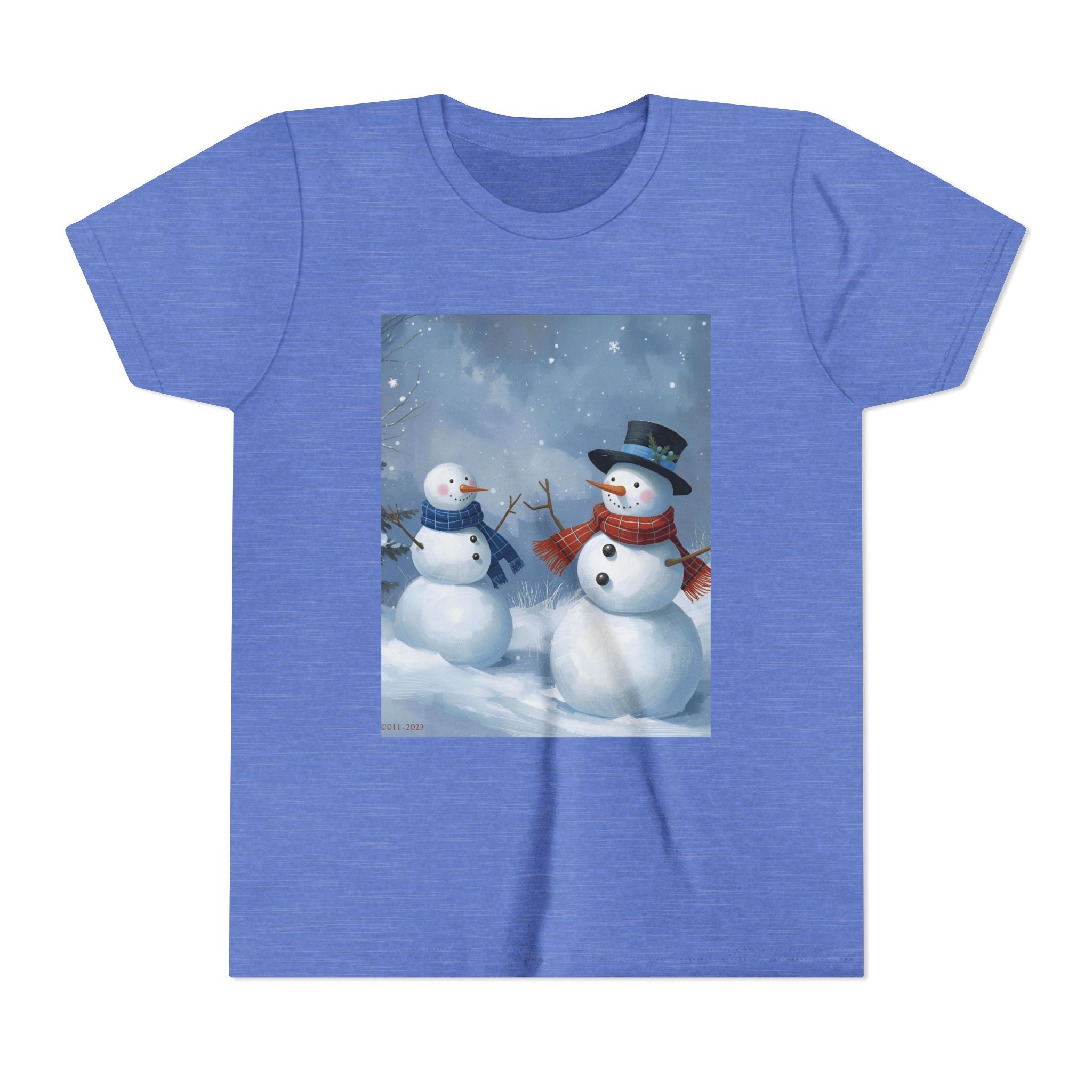 Christmas Snowman Family Youth Short Sleeve Tee