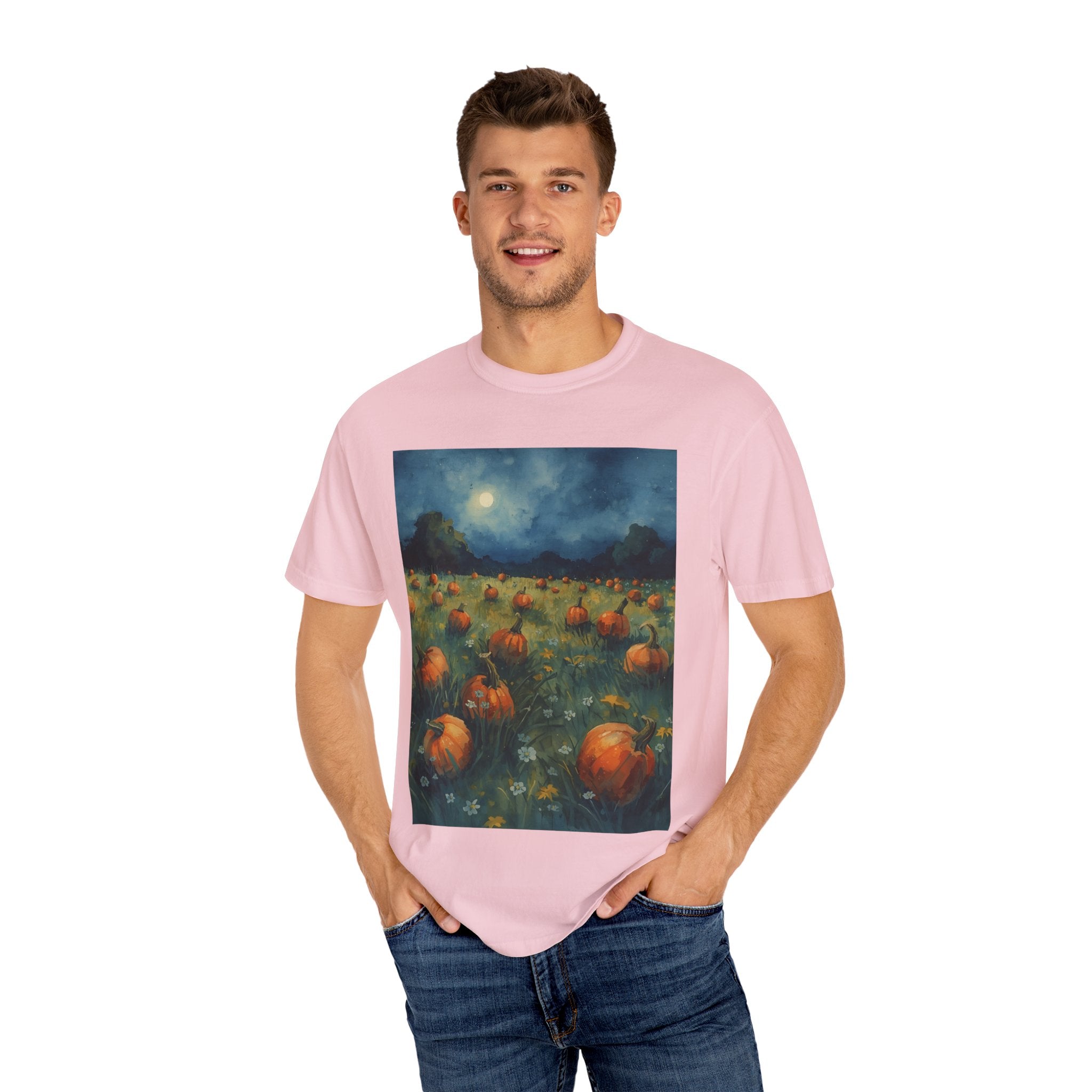 Pumpkin Patch Moonlit T-shirt | Fall Harvest Tee | Halloween Shirt | Unisex Autumn Apparel | Cozy Gift for Pumpkin Lovers