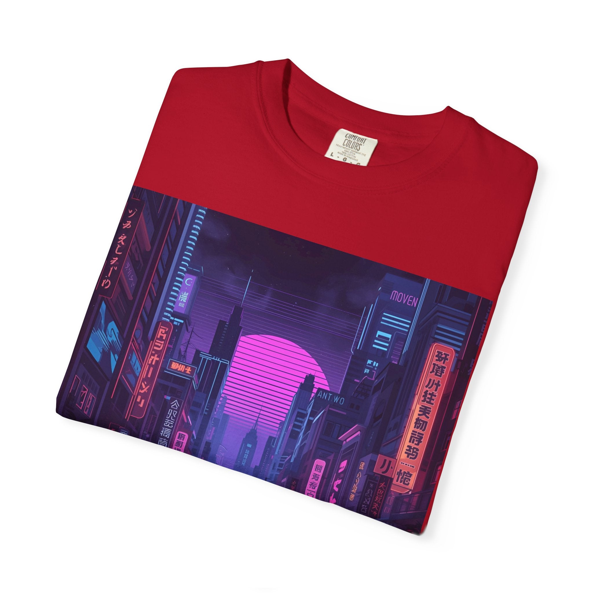 Futuristic Neon Cityscape T-Shirt, Retro Graphic Tee, Unisex Streetwear, Urban Vibe Shirt, Gift for Gamers, Summer Outfit