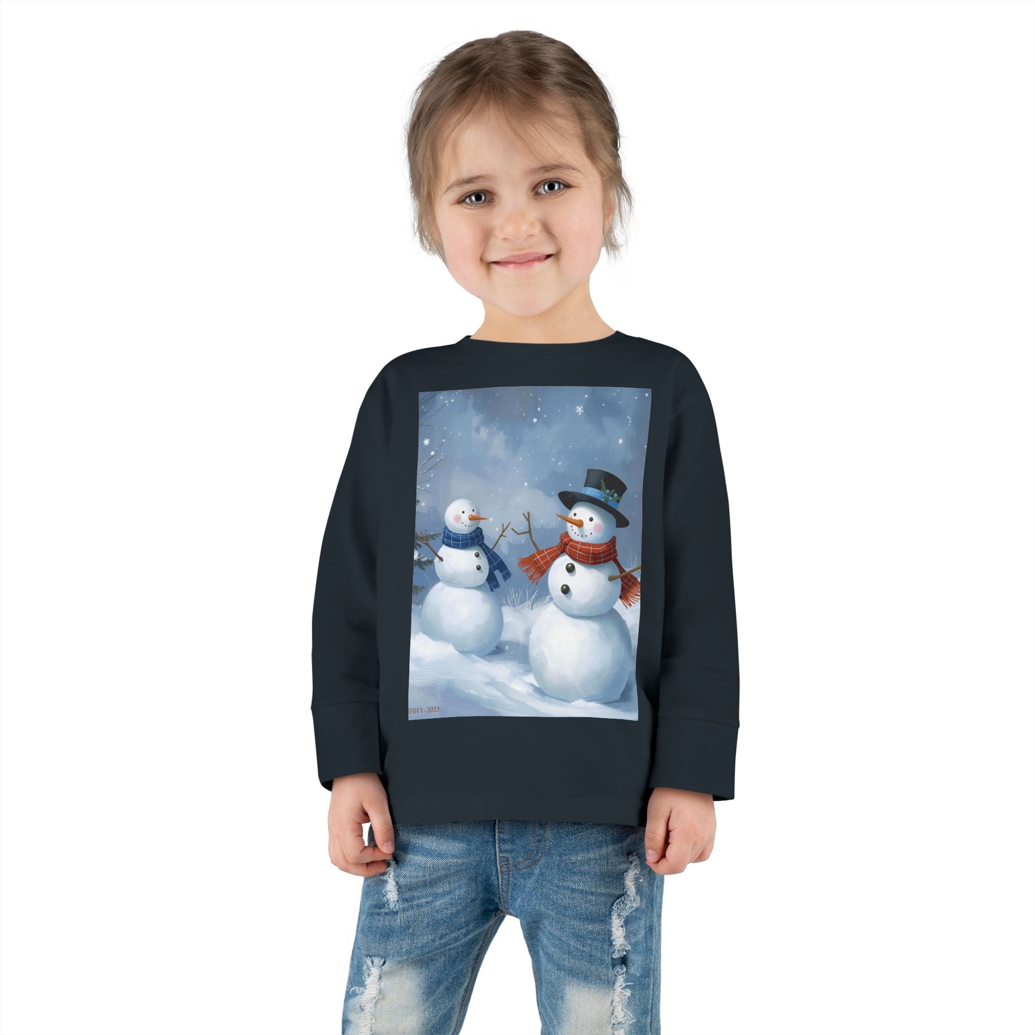 Christmas Snowman Family Toddler Long Sleeve Tee