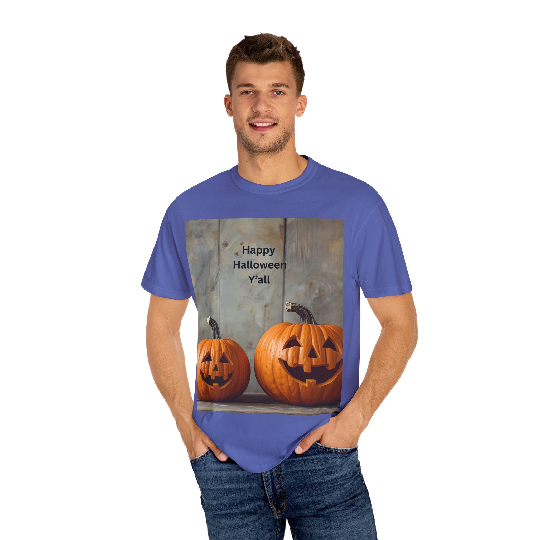 Happy Halloween Unisex T-Shirt, Spooky Fall Tee, Pumpkin Graphic Shirt, Halloween Costume Top, Fall Celebration Wear