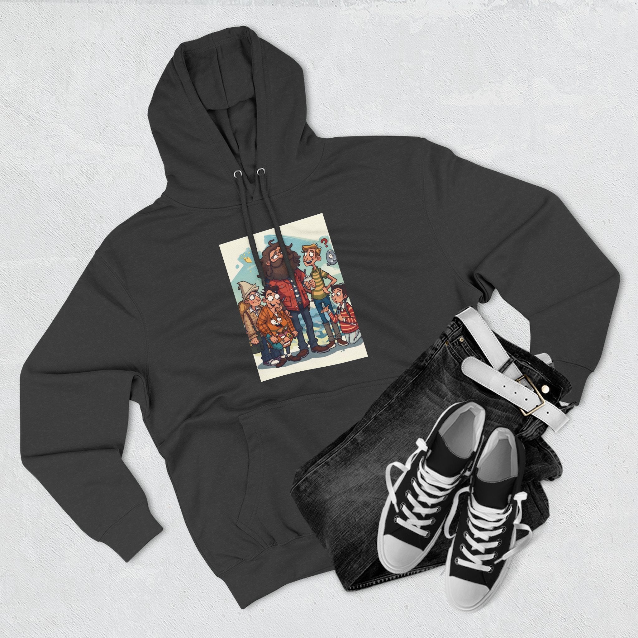 Cozy Family Fun Hoodie, Three-Panel Fleece Sweatshirt, Gift for Parents, Casual Wear, Holiday Apparel, Winter Fashion