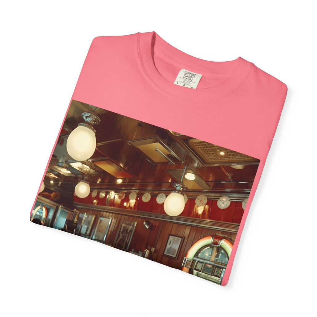 Cozy Cafe Vibe T-Shirt | Unisex Garment-Dyed Tee for Casual Outings, Vintage Style, Ice Cream Lovers, Retro Aesthetic, Everyday Wear