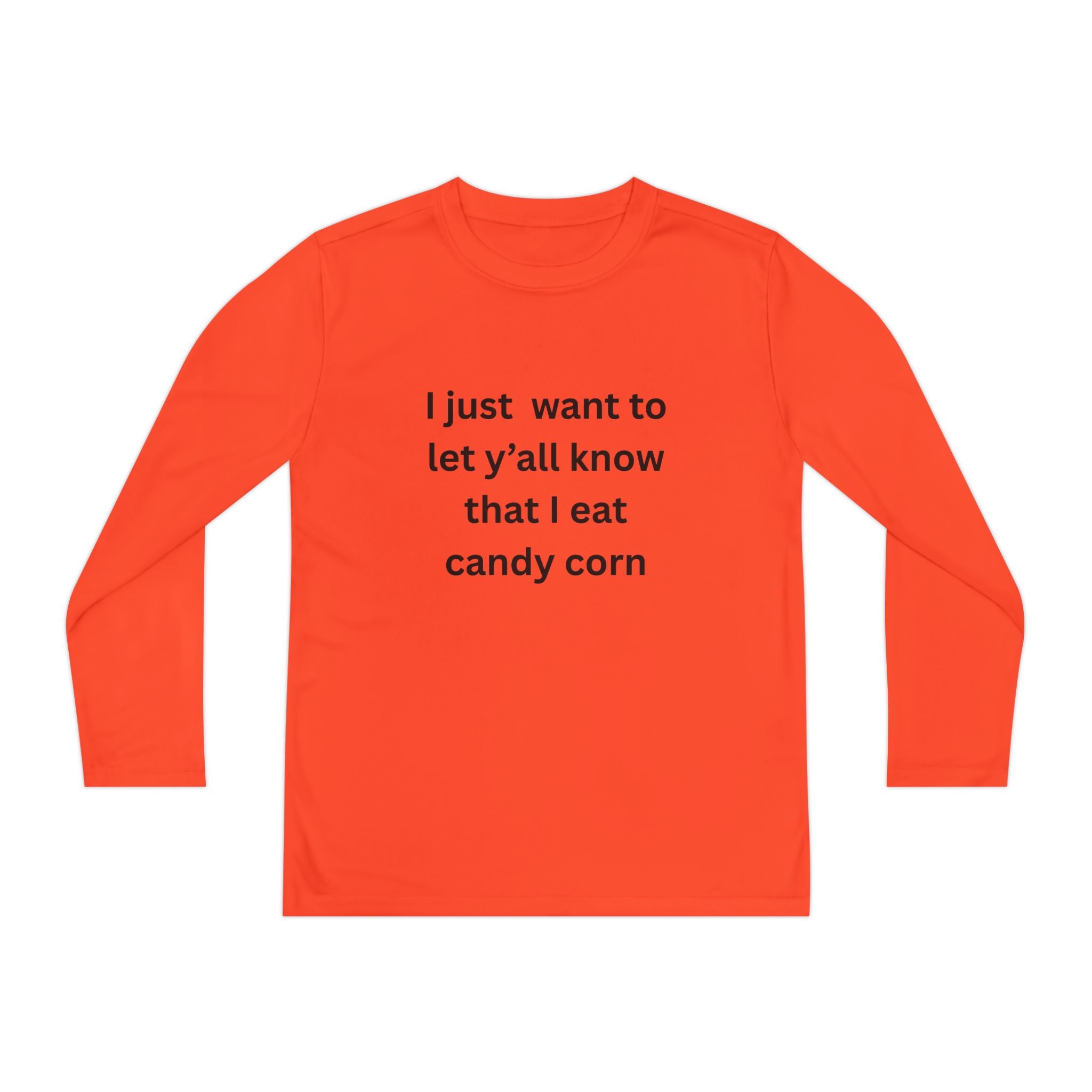 I Eat Candy Corn Youth Long Sleeve Tee with Candy Corn Quote - Perfect for Halloween, Youth Fall Fashion, Cozy Casual Wear, Trick or Treat Shirt, Gift [...]