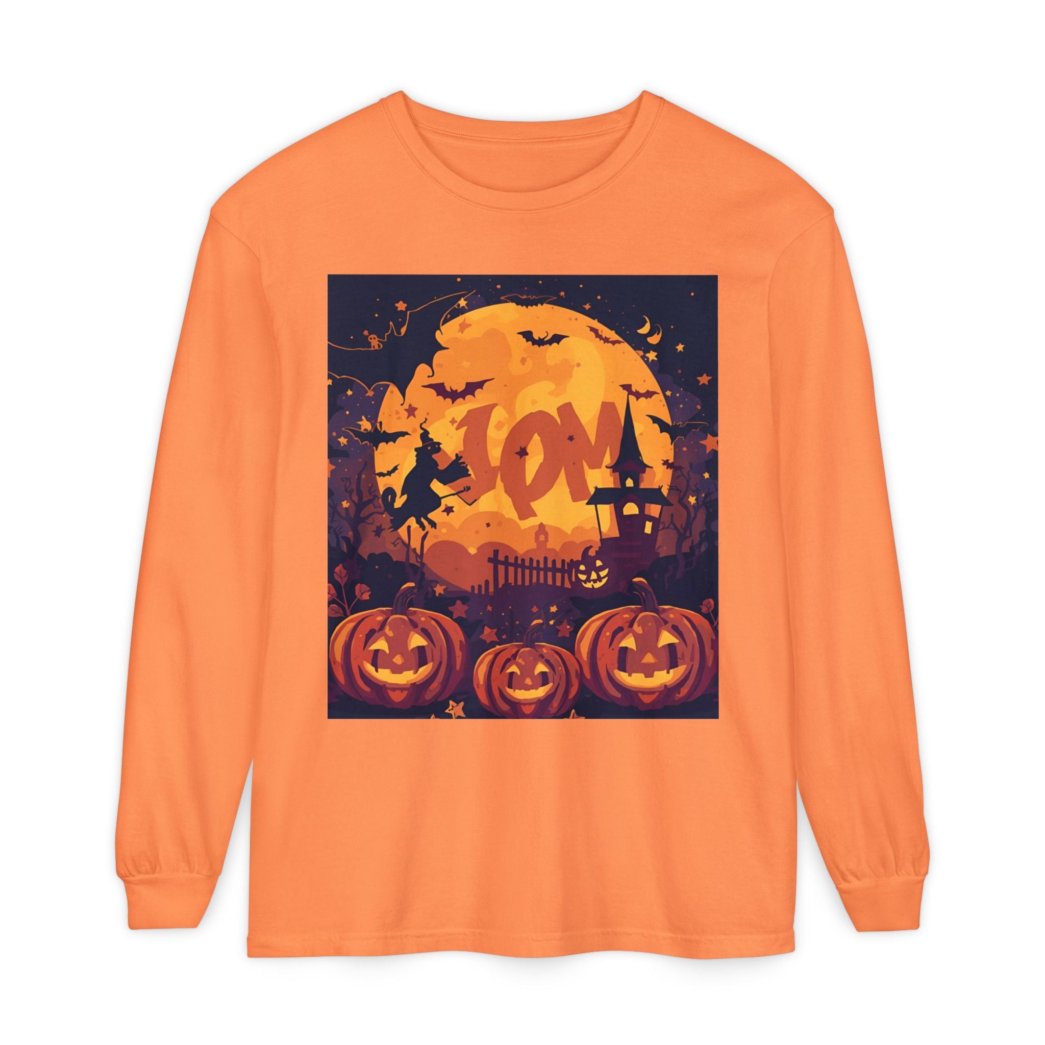 Halloween Pumpkin Long Sleeve T-Shirt, Unisex Spooky Shirt, Fall Apparel, Halloween Costume, Cozy Autumn Top, Halloween Party Wear