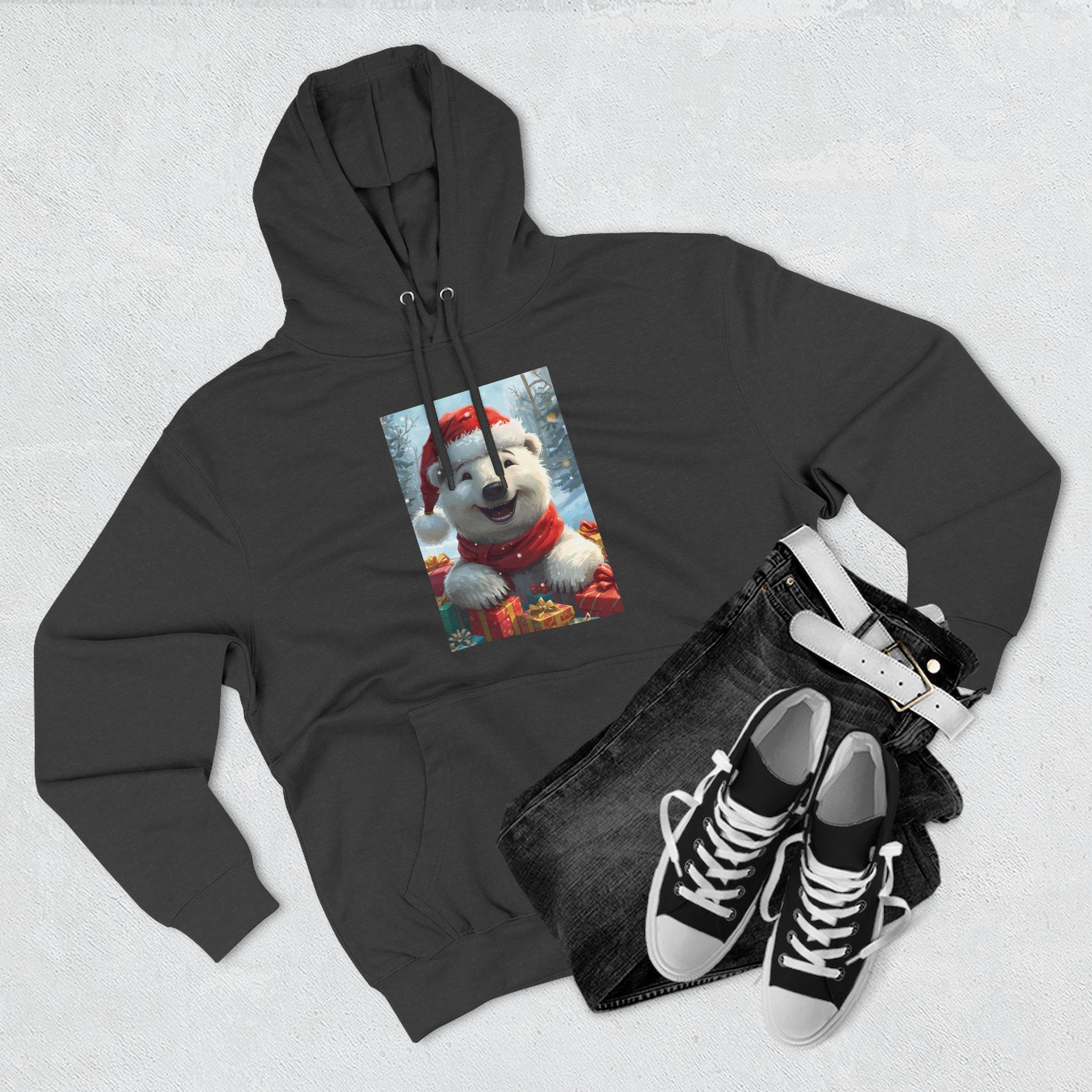 Cozy Winter Hoodie, Festive Fleece Sweatshirt with Cute Holiday Design, Perfect for Christmas Gifts, Casual Winter Wear, Dog Lover Apparel