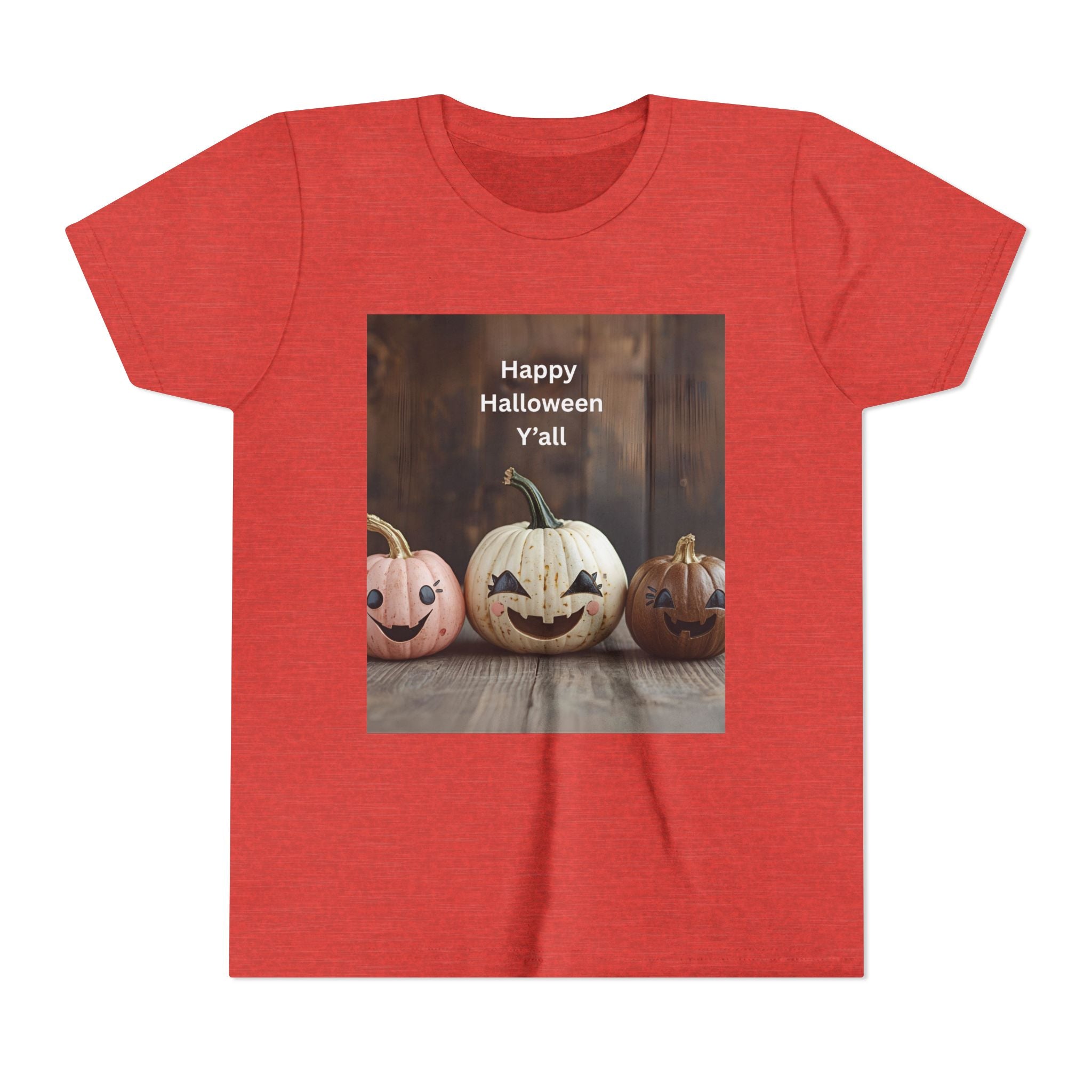 Happy Halloween Youth Tee, Kids Halloween Shirt, Pumpkin T-Shirt, Fall Festival Apparel, Trick or Treat Wear, Spooky Season Top