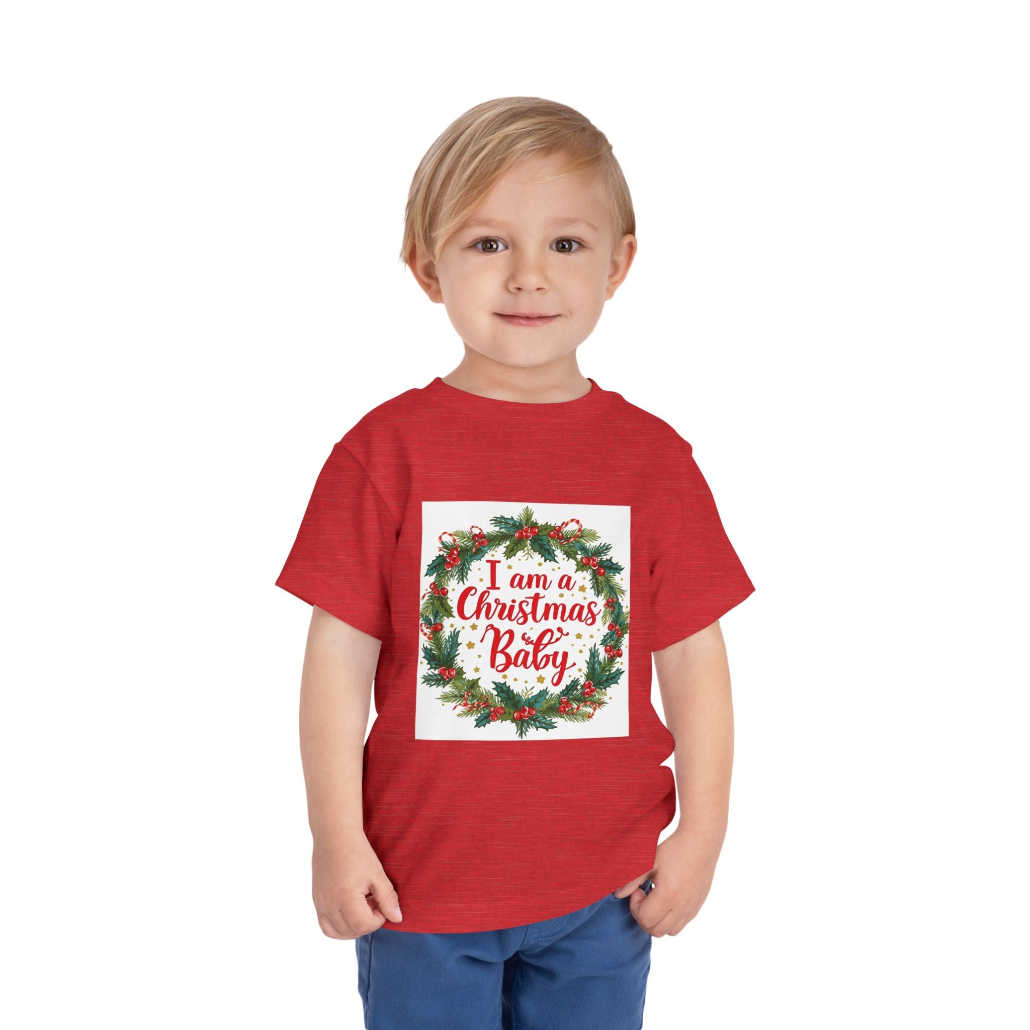 I Am A Christmas Baby Toddler Short Sleeve Tee
