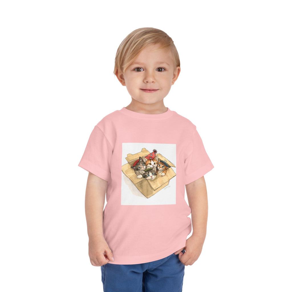 Cute Kittens In Box Toddler Short Sleeve Tee