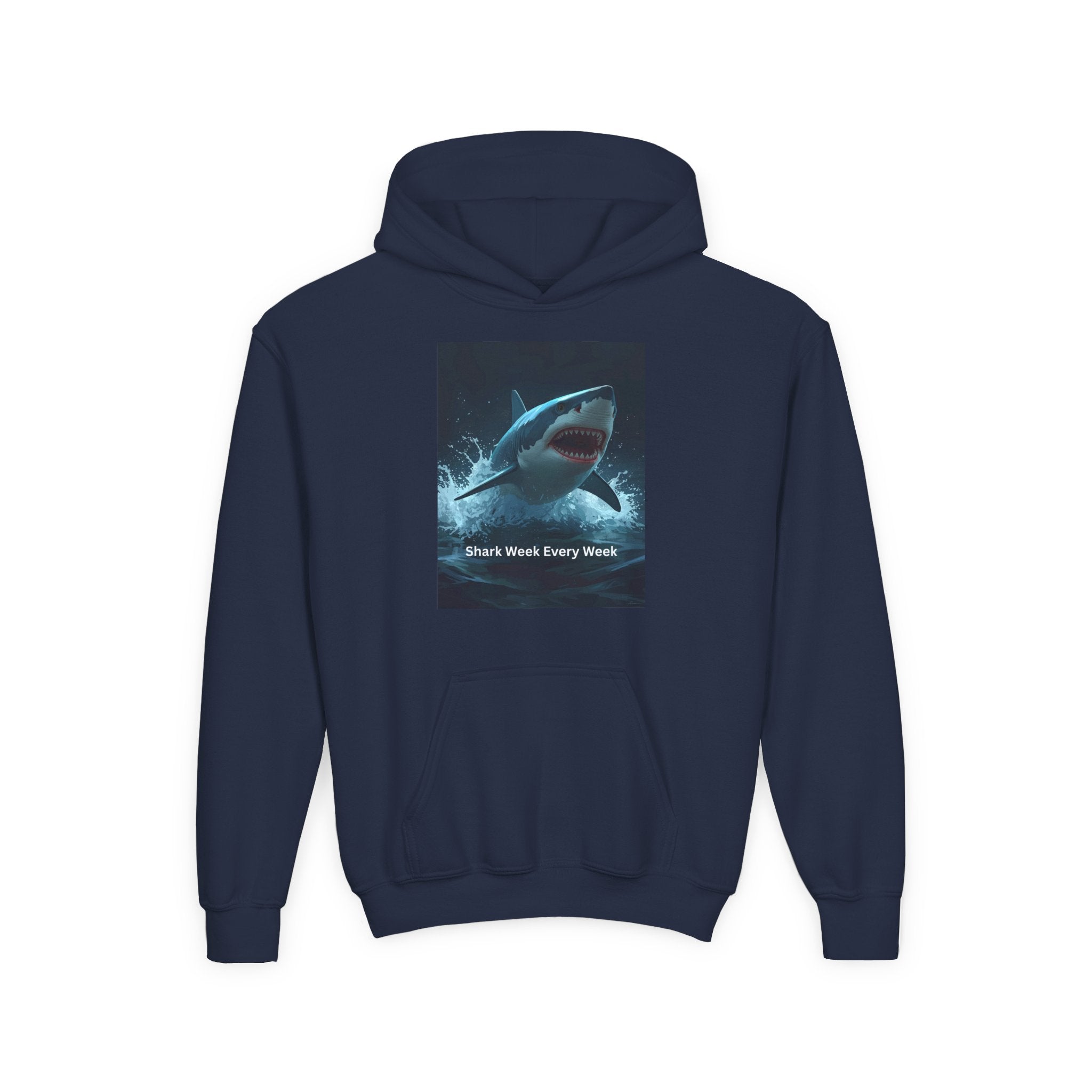Shark Week Youth Hoodie - Fun, Comfortable Sweatshirt for Ocean Lovers, Kids Merchandise, Gift for Summer, Adventure Apparel, Sea Life Style