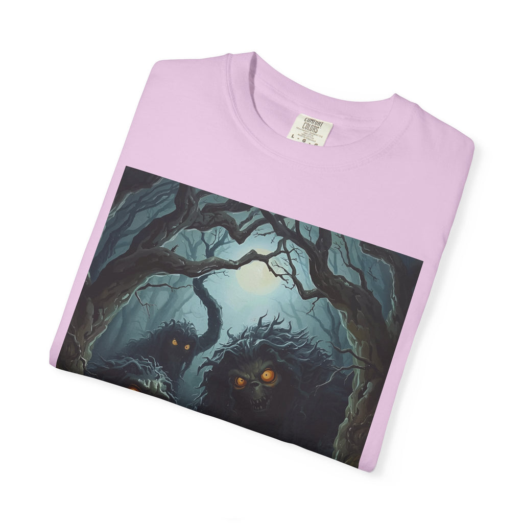 Spooky Mysterious Forest Graphic T-Shirt, Unisex Tee, Nature Lover Gift, Halloween Apparel, Unique Artwear
