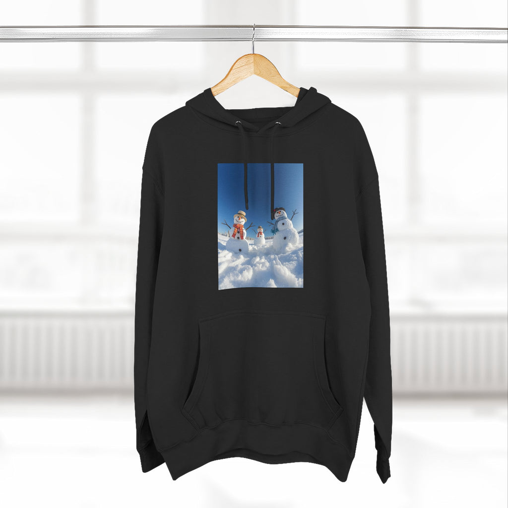 Cozy Fleece Hoodie with Fun Snowmen Design, Winter Wear, Gift for Christmas, Birthday Present, Casual Outfit, Hoodie for Snow Lovers