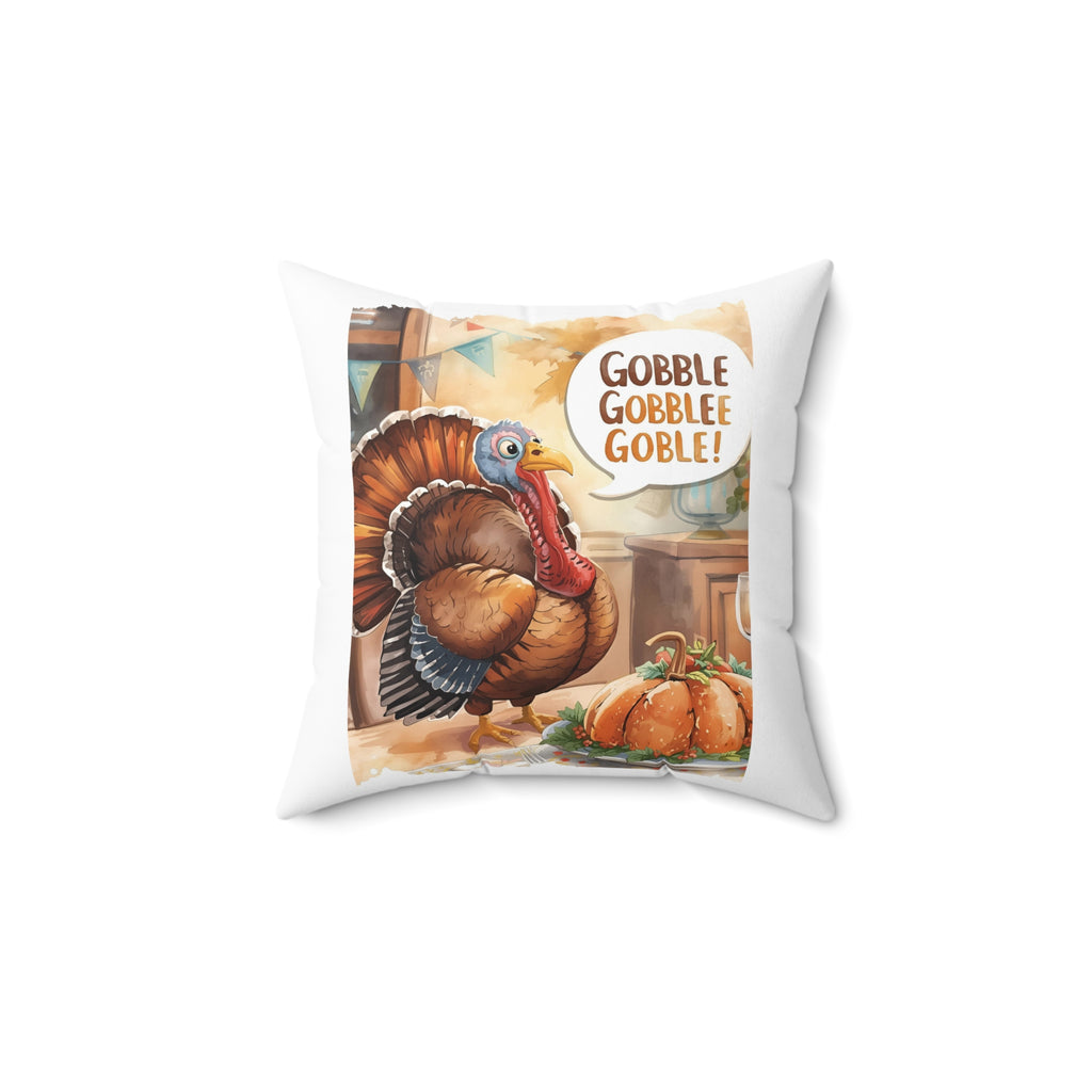 Thanksgiving Turkey Spun Polyester Square Pillow