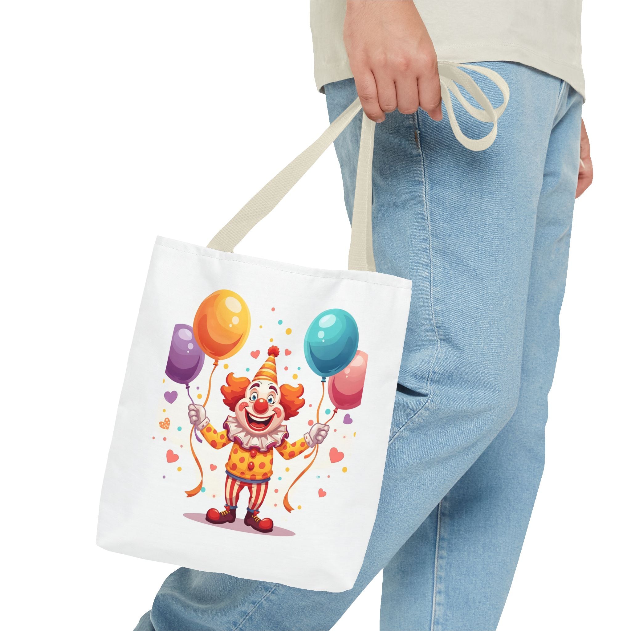 Colorful Clown Tote Bag - Fun and Whimsical Shopping Bag, Ideal for Birthdays, Parties, Festivals, Kids & Adults, Gift