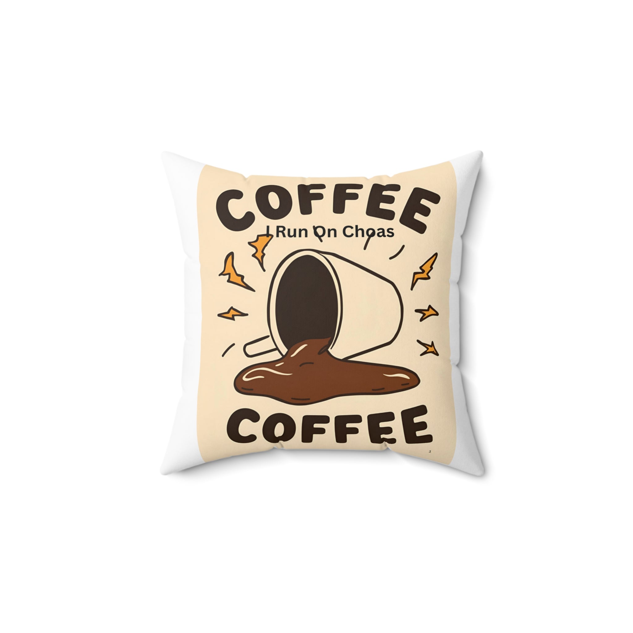 Coffee-Themed Decorative Pillow, Cozy Home Decor, Coffee Lovers Gift, Couch Cushion, Funny Home Accent, Unique Throw Pillow