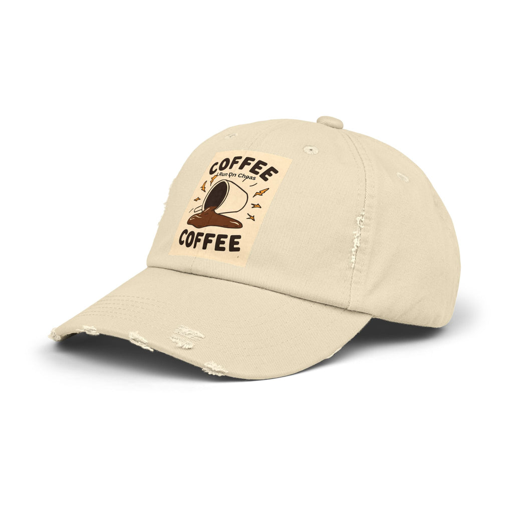Coffee Coffee Unisex Distressed Cap