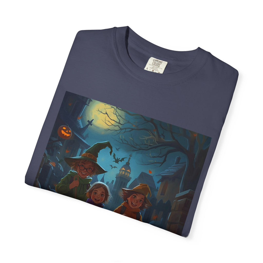 Halloween Kids T-Shirt, Spooky Season Shirt, Unisex Garment-Dyed Tee, Witch Costume Top, October Fest Apparel, Trick or Treat Shirt