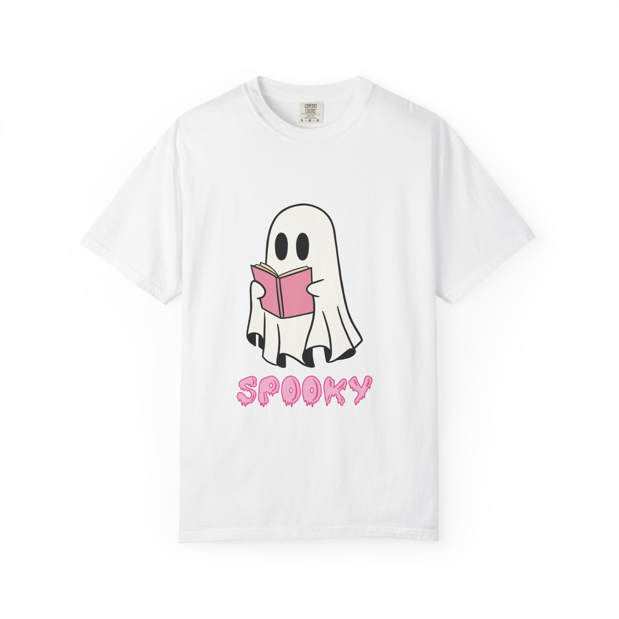 Spooky Ghost Reading T-Shirt | Unisex Halloween Tee, Cute Horror Gift, Cozy Casual Wear, Literary Costume Party, Ghost Lover Shirt