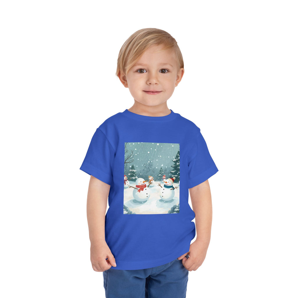 Festive Christmas Snowman Toddler Short Sleeve Tee