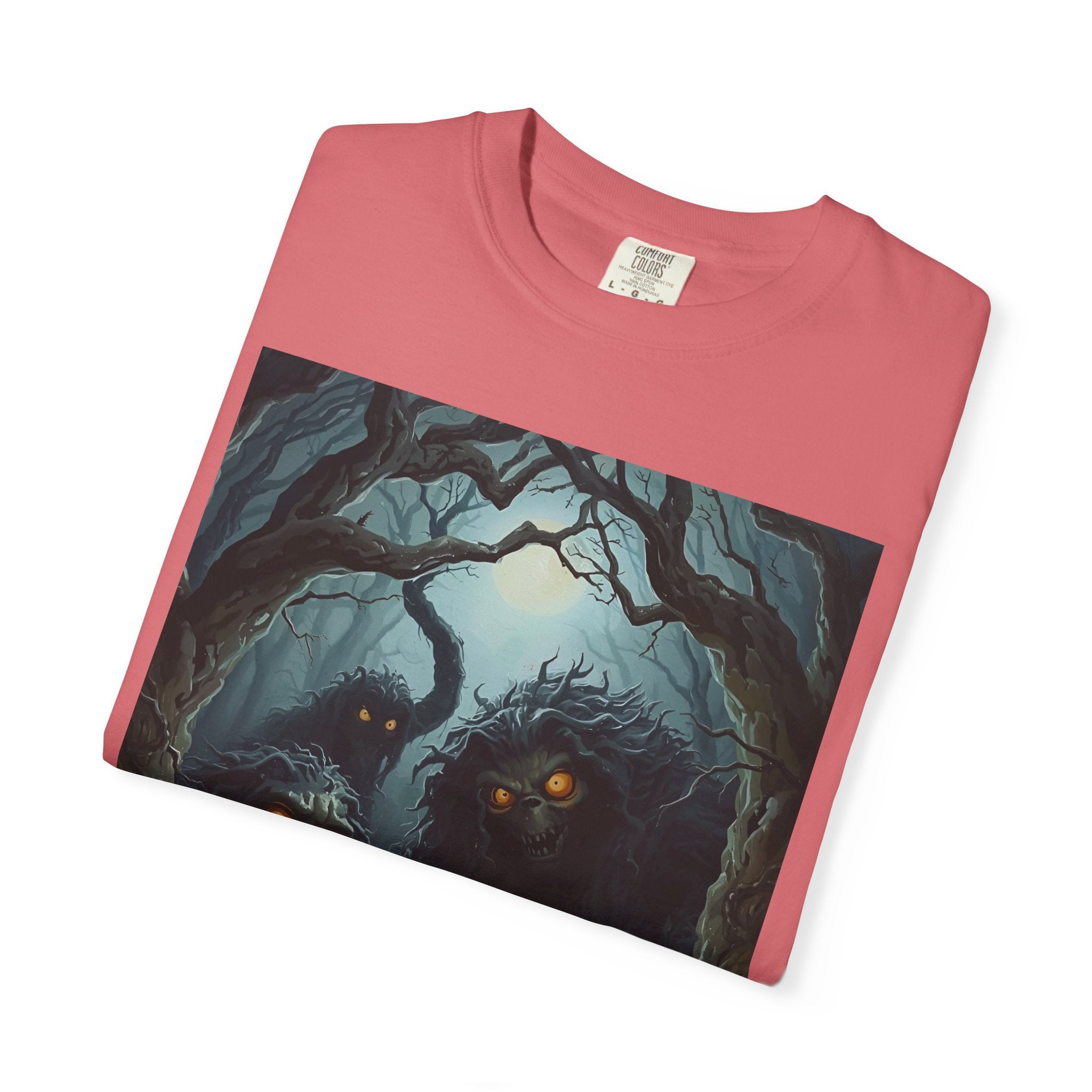 Spooky Mysterious Forest Graphic T-Shirt, Unisex Tee, Nature Lover Gift, Halloween Apparel, Unique Artwear