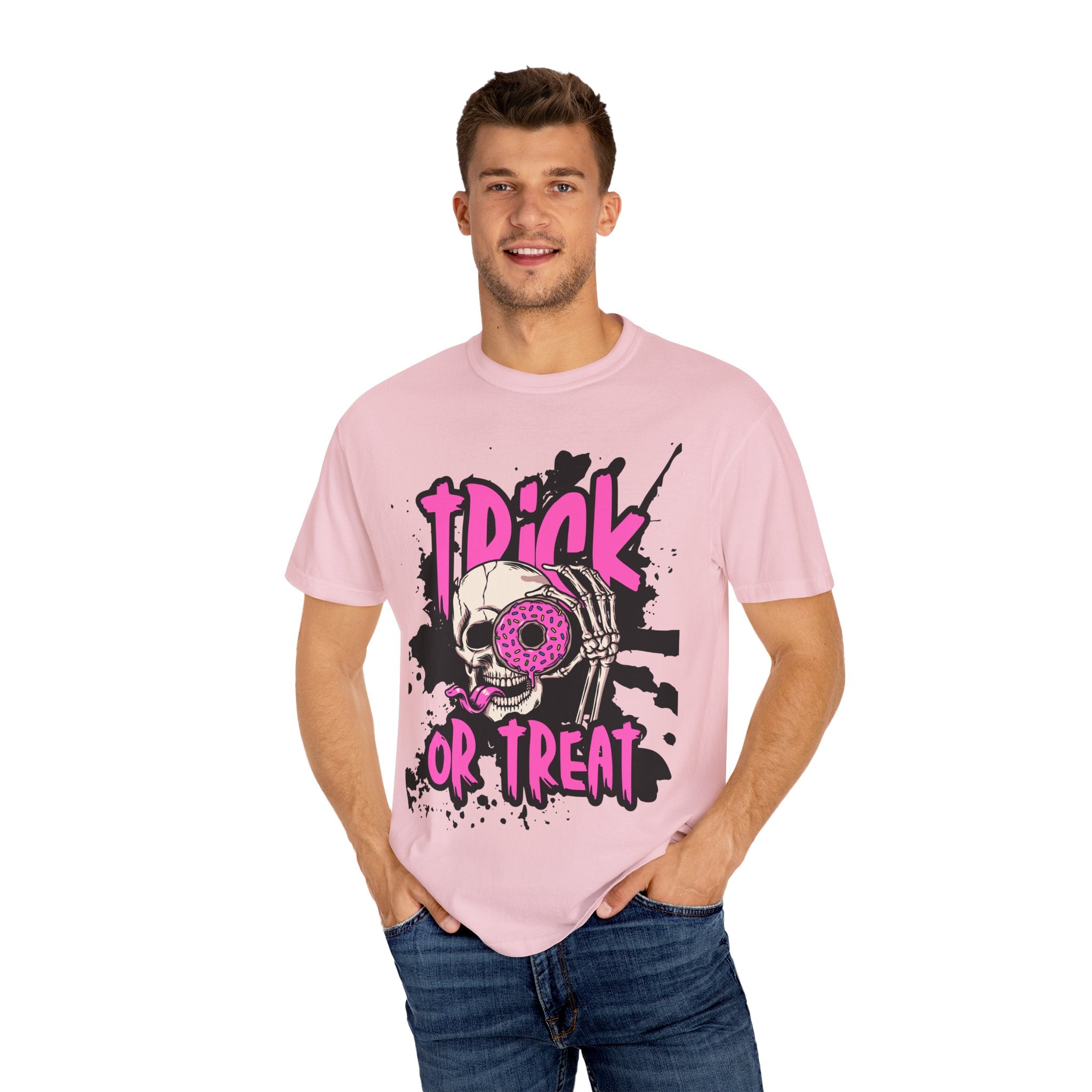 Halloween Skull T-Shirt, Trick or Treat Shirt, Unisex Graphic Tee, Spooky Vibes, Fall Fashion, Festival Wear, Casual Outfit