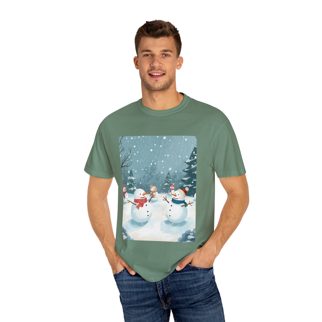 Festive Christmas Snowman Winter Wonderland T-shirt, Holiday Tee, Snowman Gift, Cozy Apparel, Unisex Christmas Shirt, Festive Winter Wear