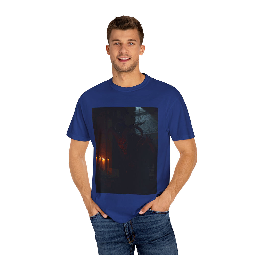 Spooky Halloween Pumpkin Shadow Unisex Garment-Dyed T-shirt