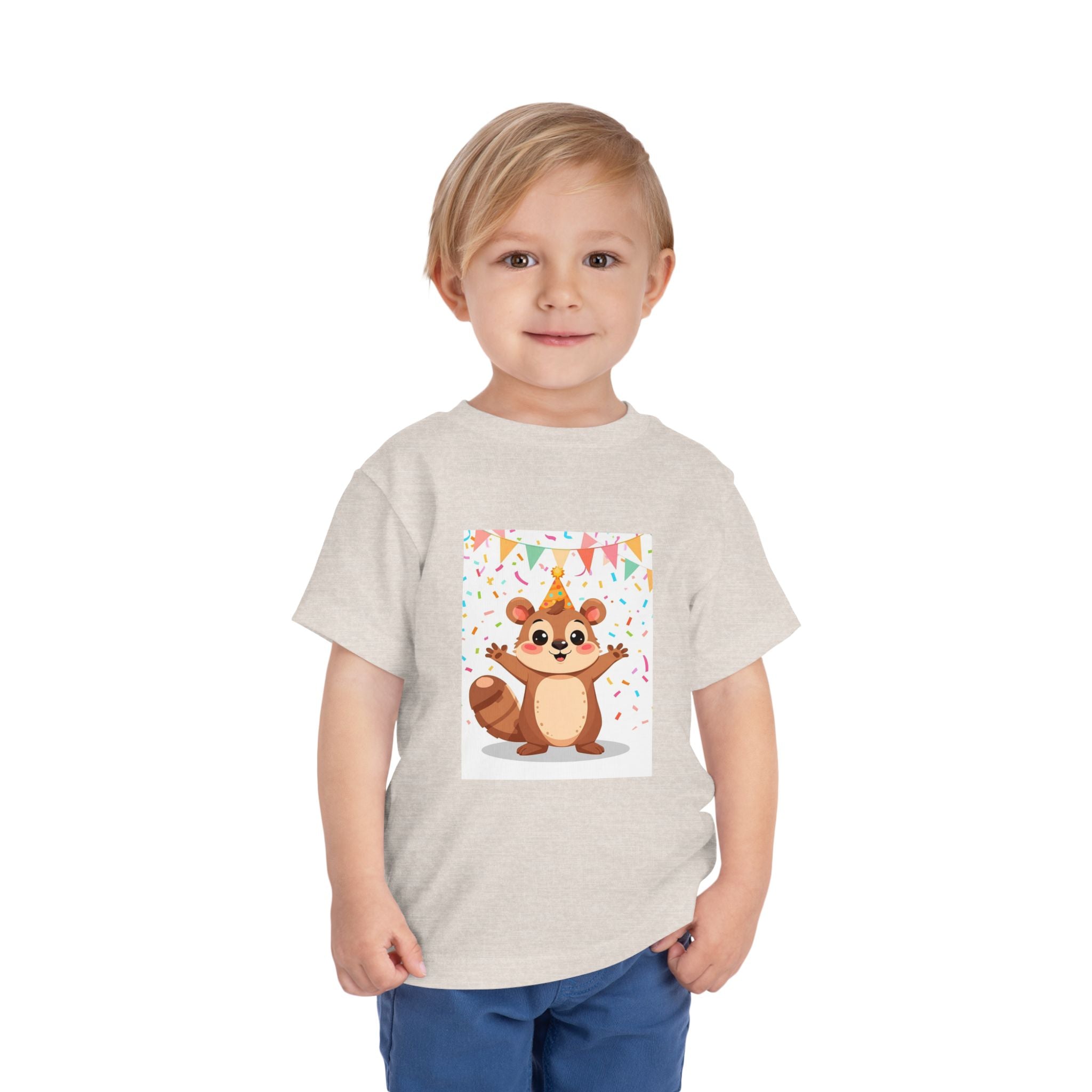 Party Animal With Squirl Toddler Short Sleeve Tee