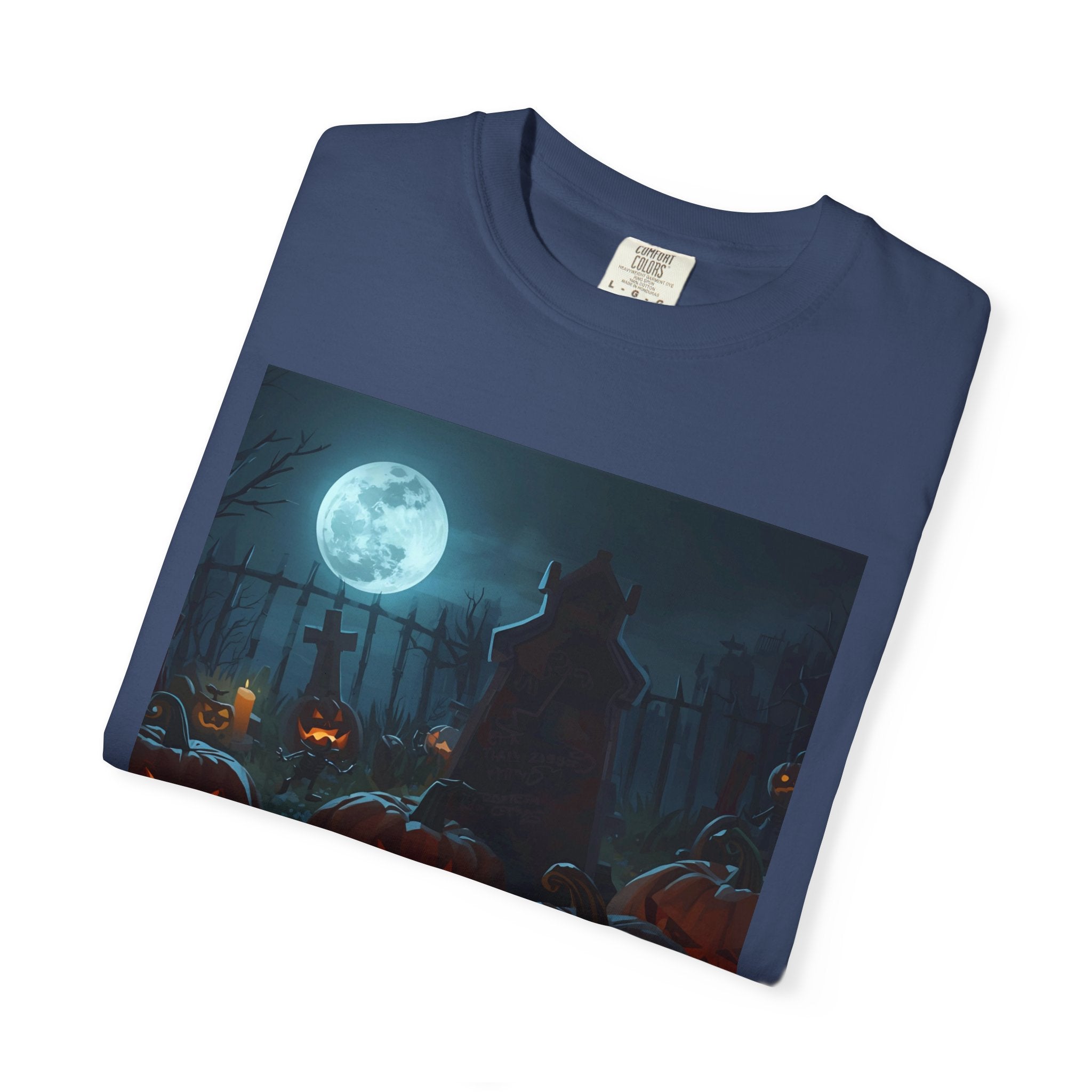 Scary Halloween Pumpkin Unisex Garment-Dyed T-shirt