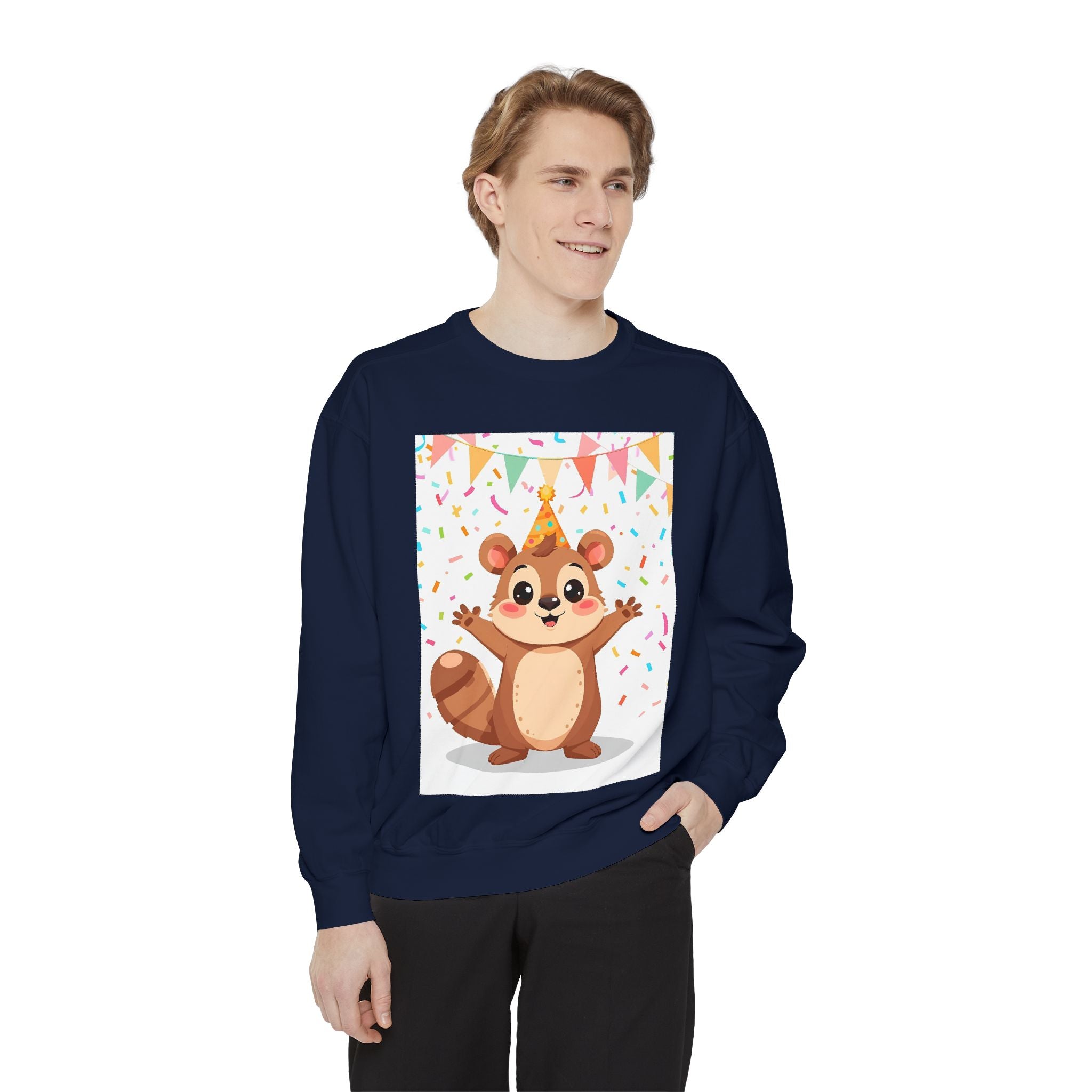 Party Animal With Squirl Unisex Garment-Dyed Sweatshirt