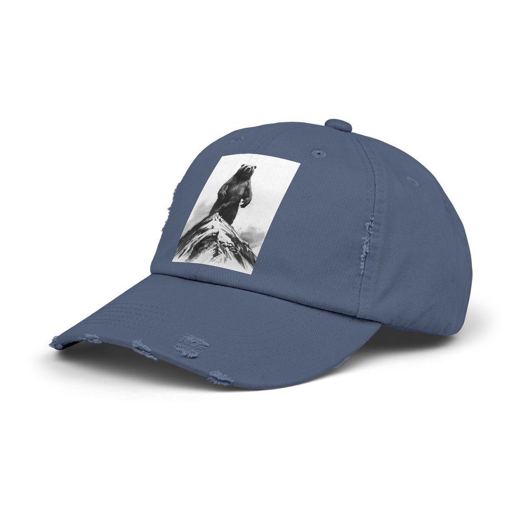 Bear Mountain Snow Unisex Distressed Cap