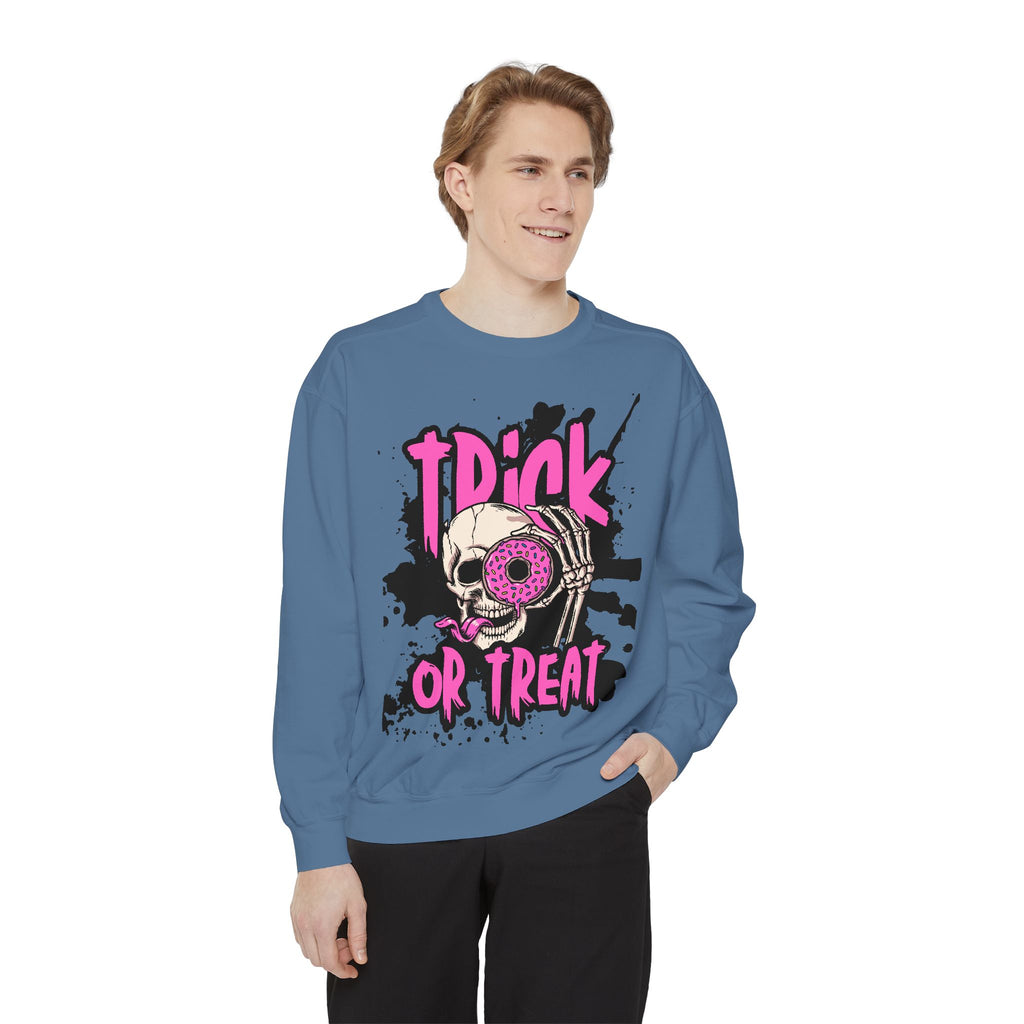 Trick or Treat Skull Unisex Garment-Dyed Sweatshirt