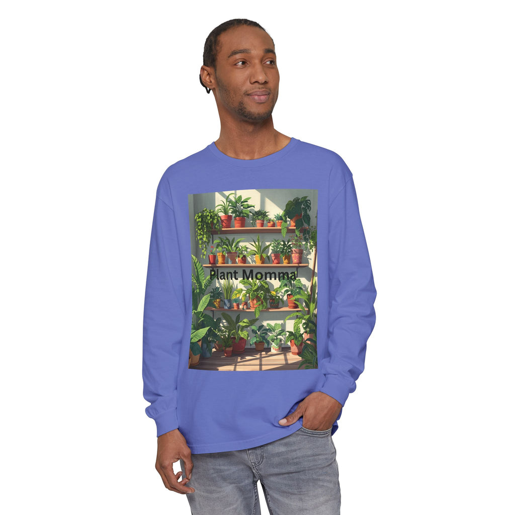 Plant Momma Long Sleeve T-Shirt, Perfect for Plant Lovers, Gardening Gifts, Eco-friendly Fashion, Casual Wear, Spring Celebrations