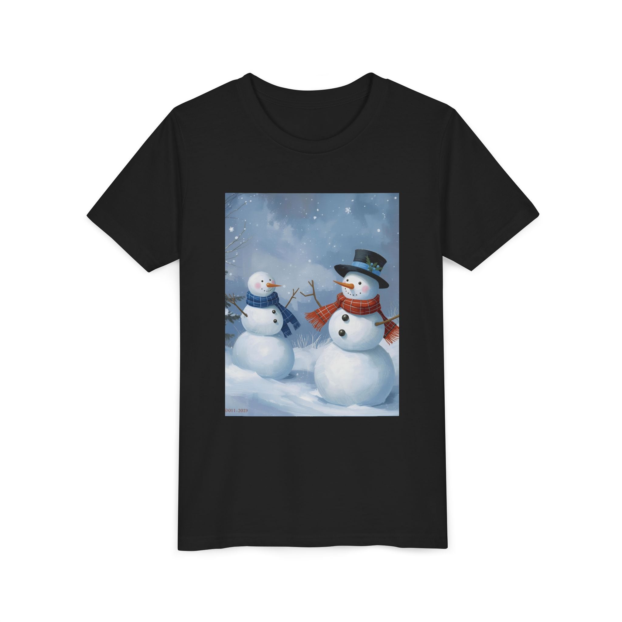 Christmas Snowman Family Youth Short Sleeve Tee