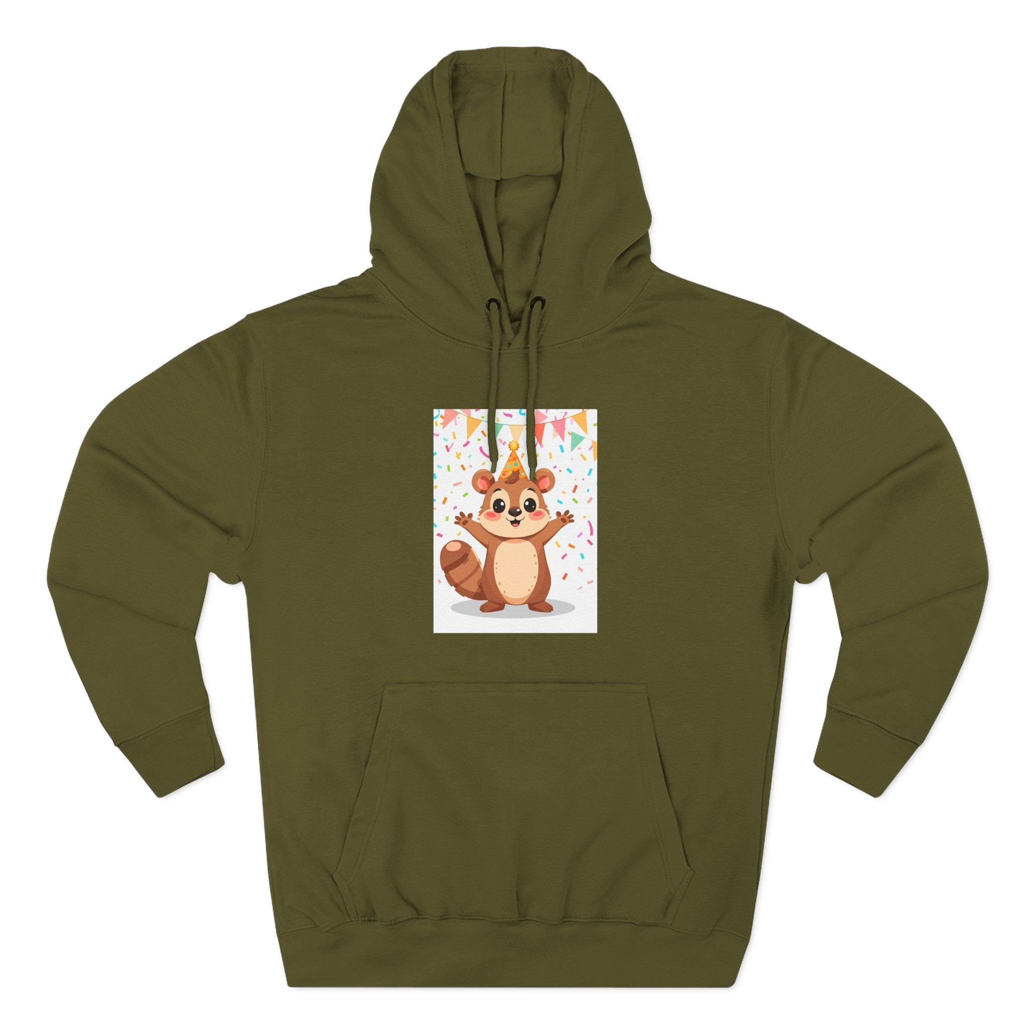 Party Animal With Squirl Three-Panel Fleece Hoodie