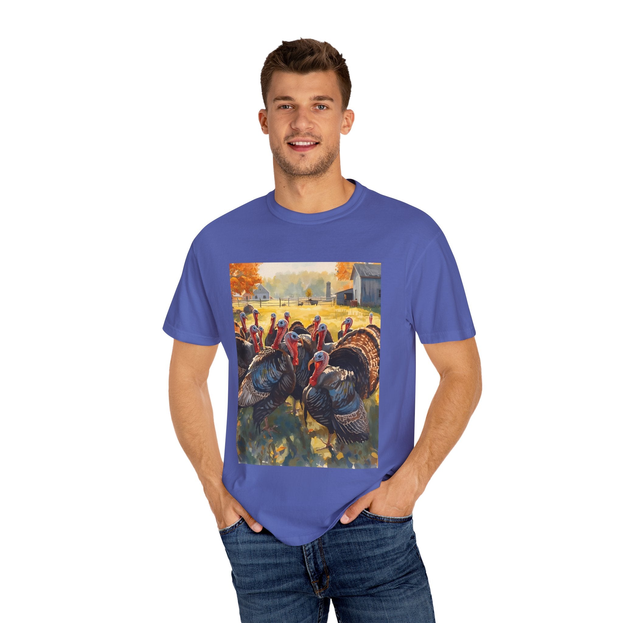 Thanksgiving Turkey T-shirt, Fall Apparel, Unisex Casual Tee, Funny Turkey Shirt, Autumn Wardrobe Essential